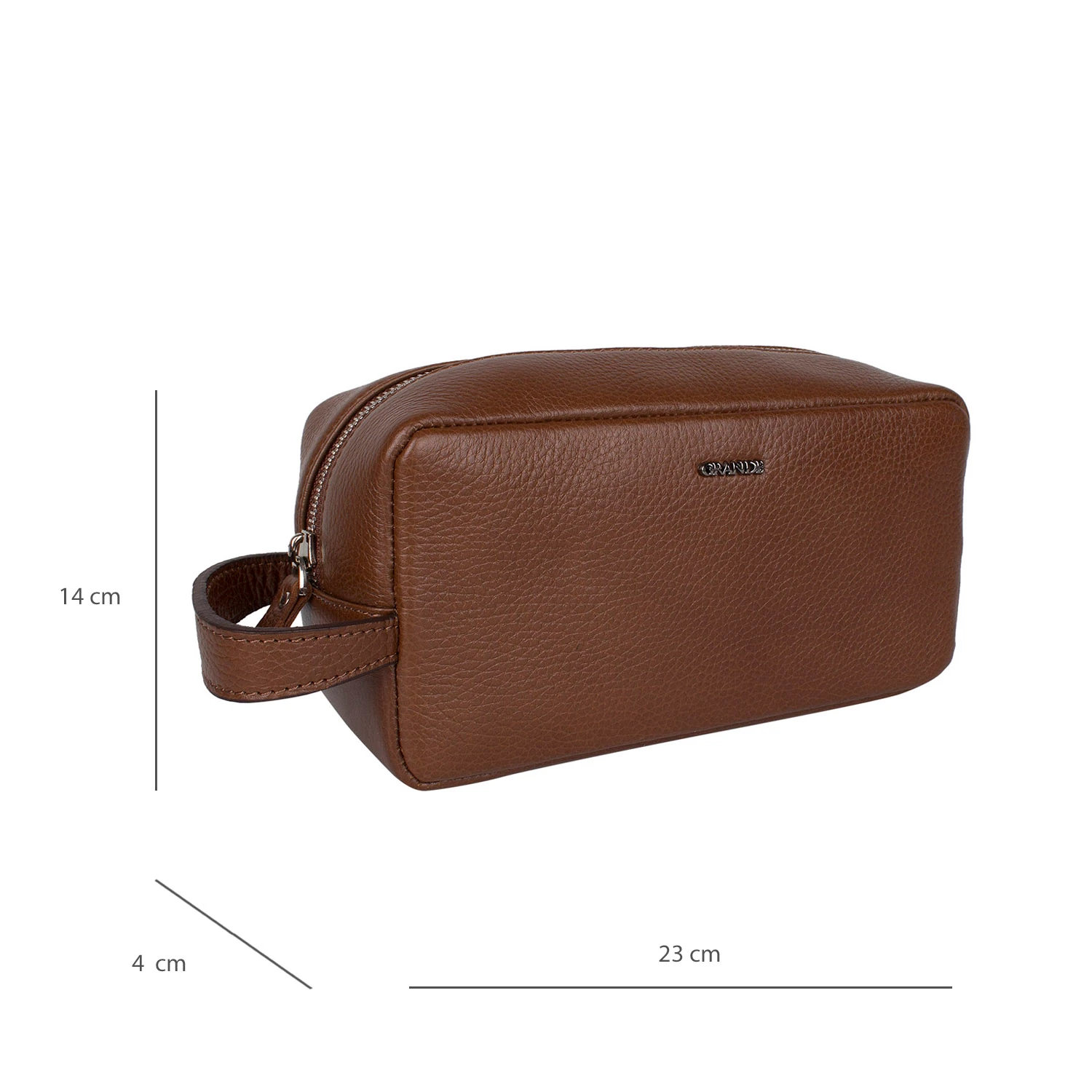 Grande 4281 Hakiki Deri Unisex El Portföy Çantası Taba