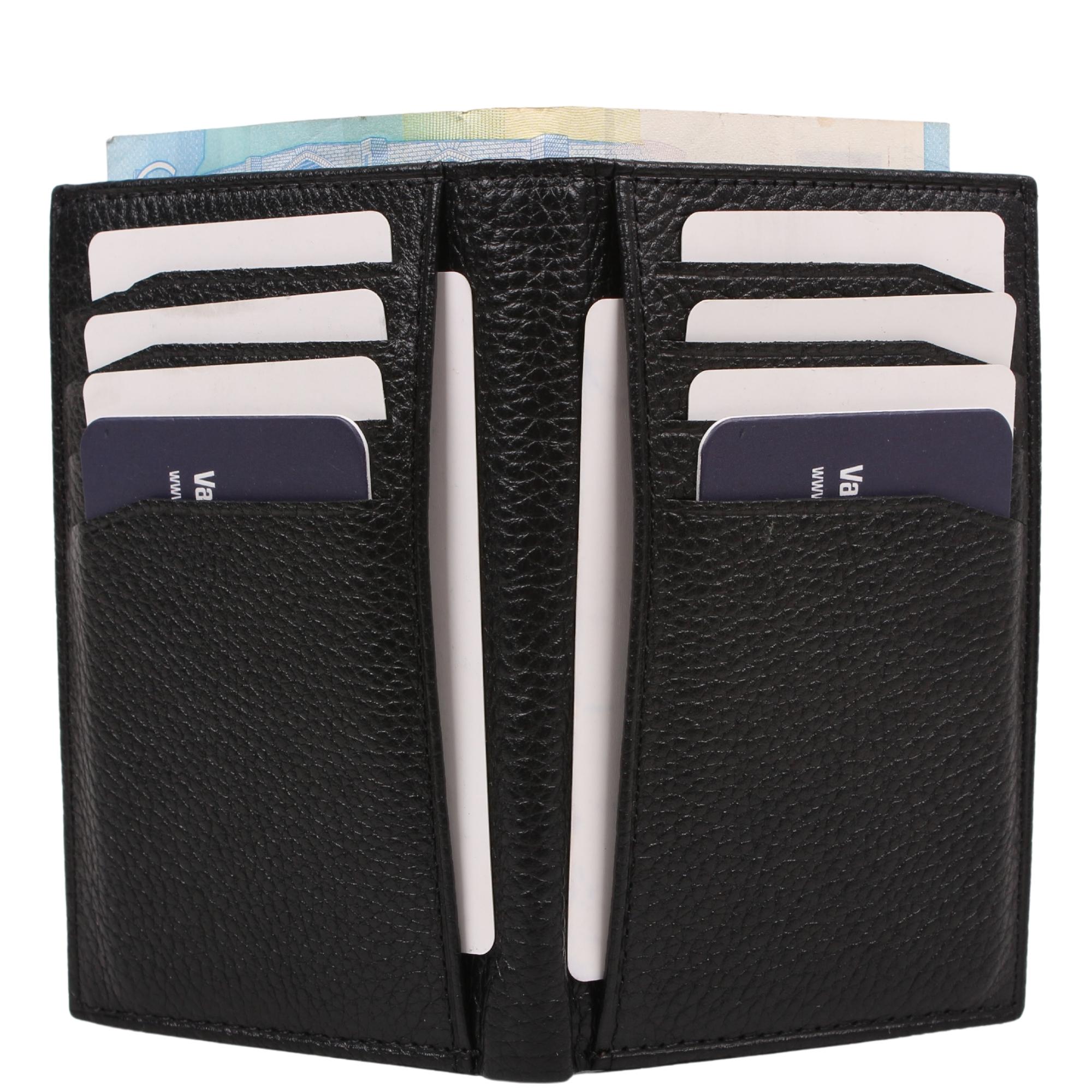 Legend Leather 726 Guti Siyah Erkek Hakiki Deri Para Bölmeli Kartlık