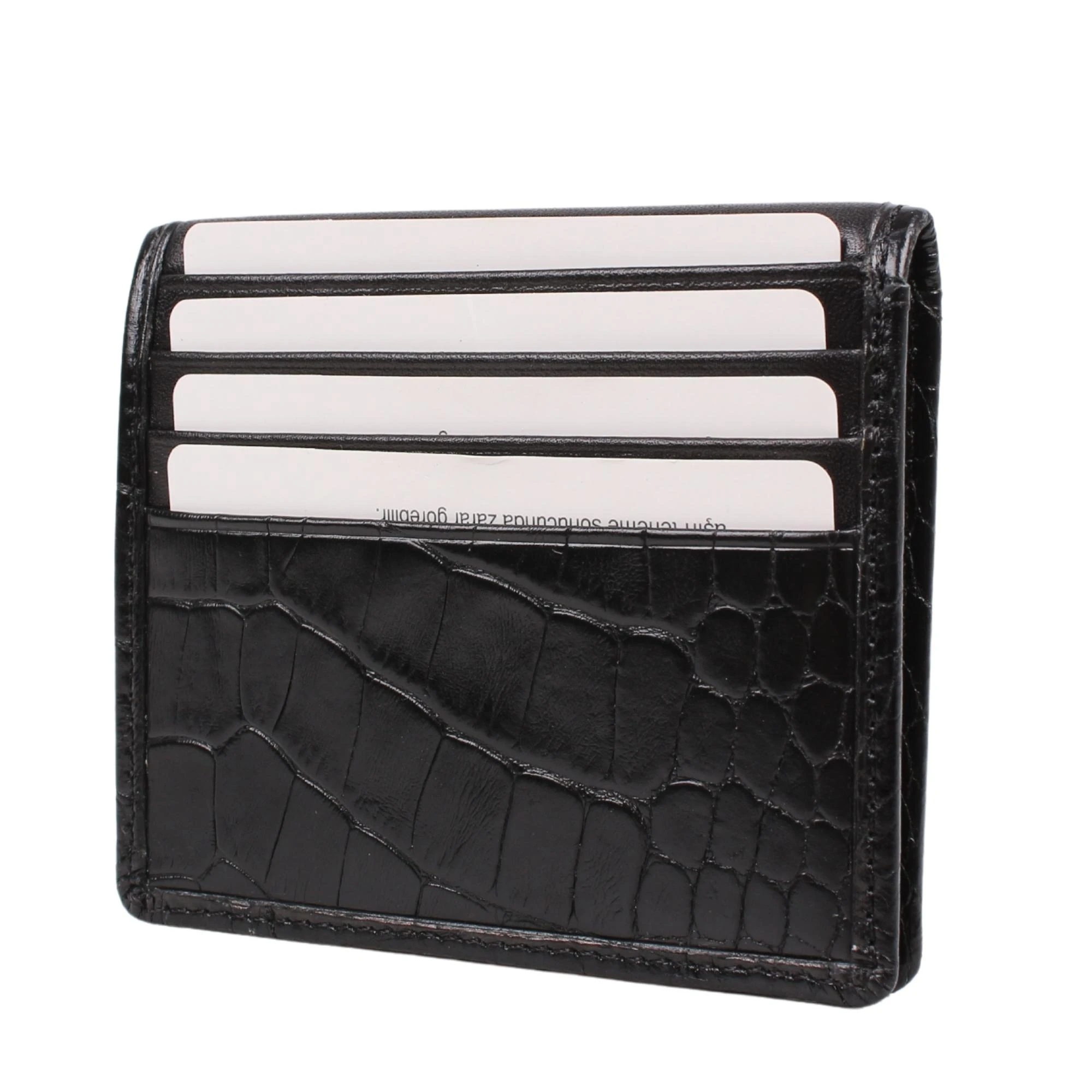 Legend Leather 762 Iguana Siyah Erkek Hakiki Deri Para Bölmeli Kartlık