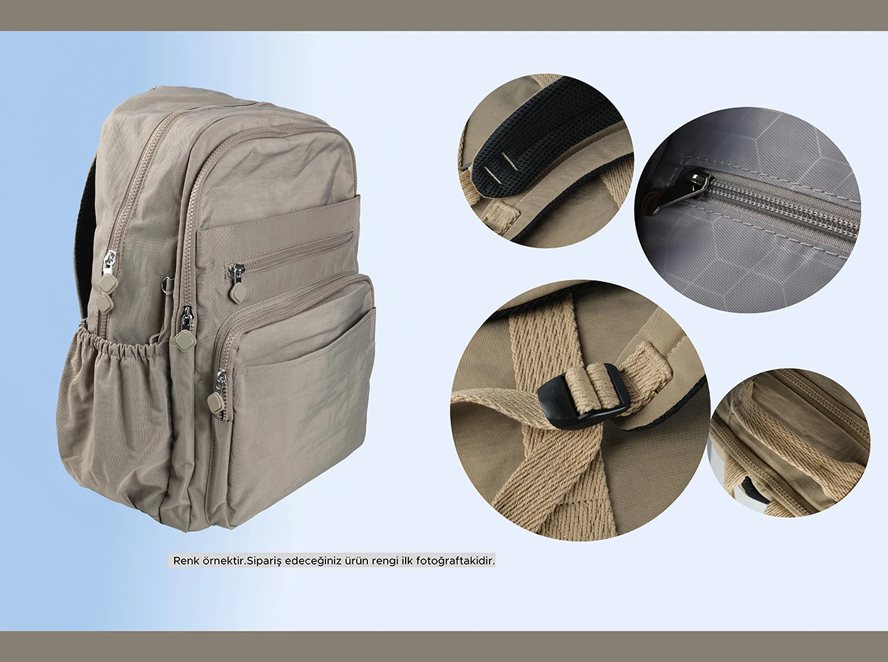 Bagacar 1095 Su Geçirmez İthal Krinkıl Kumaş Laptop Bölmeli Okul ve Günlük Sırt Çantası