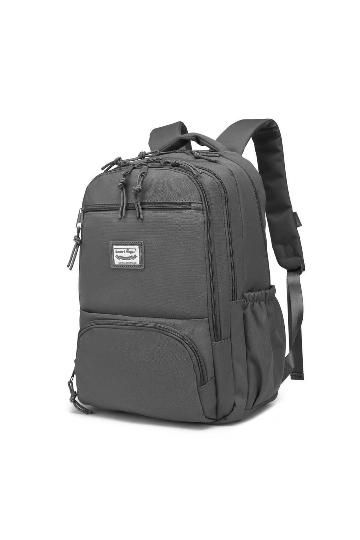 Bagacar Smart Bag 3196 Okul ve Günlük Laptop Bölmeli Sırt Çantası Koyu Gri