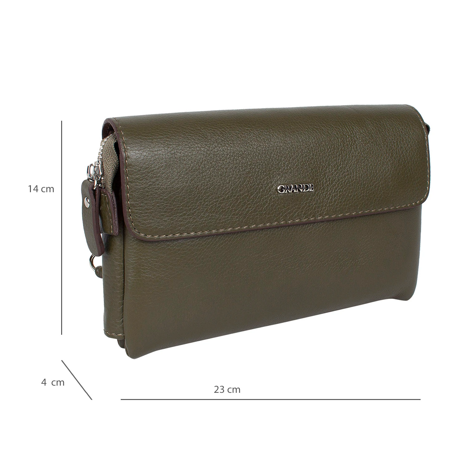 Grande 4280 Hakiki Deri Unisex El Portföy Çantası Yeşil