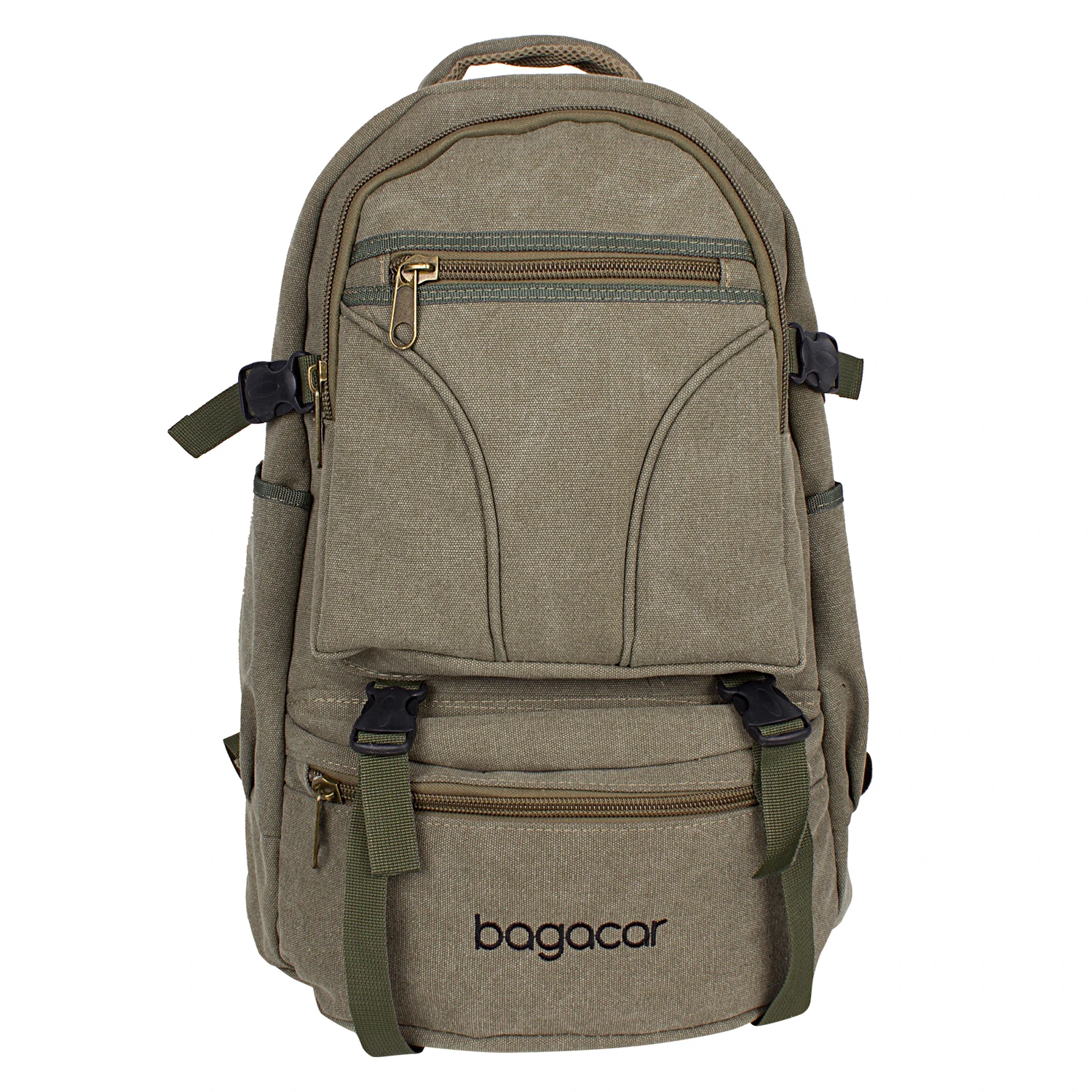 Bagacar Dağcı ve Trekking Kanvas Kumaş Sırt Çantası Haki