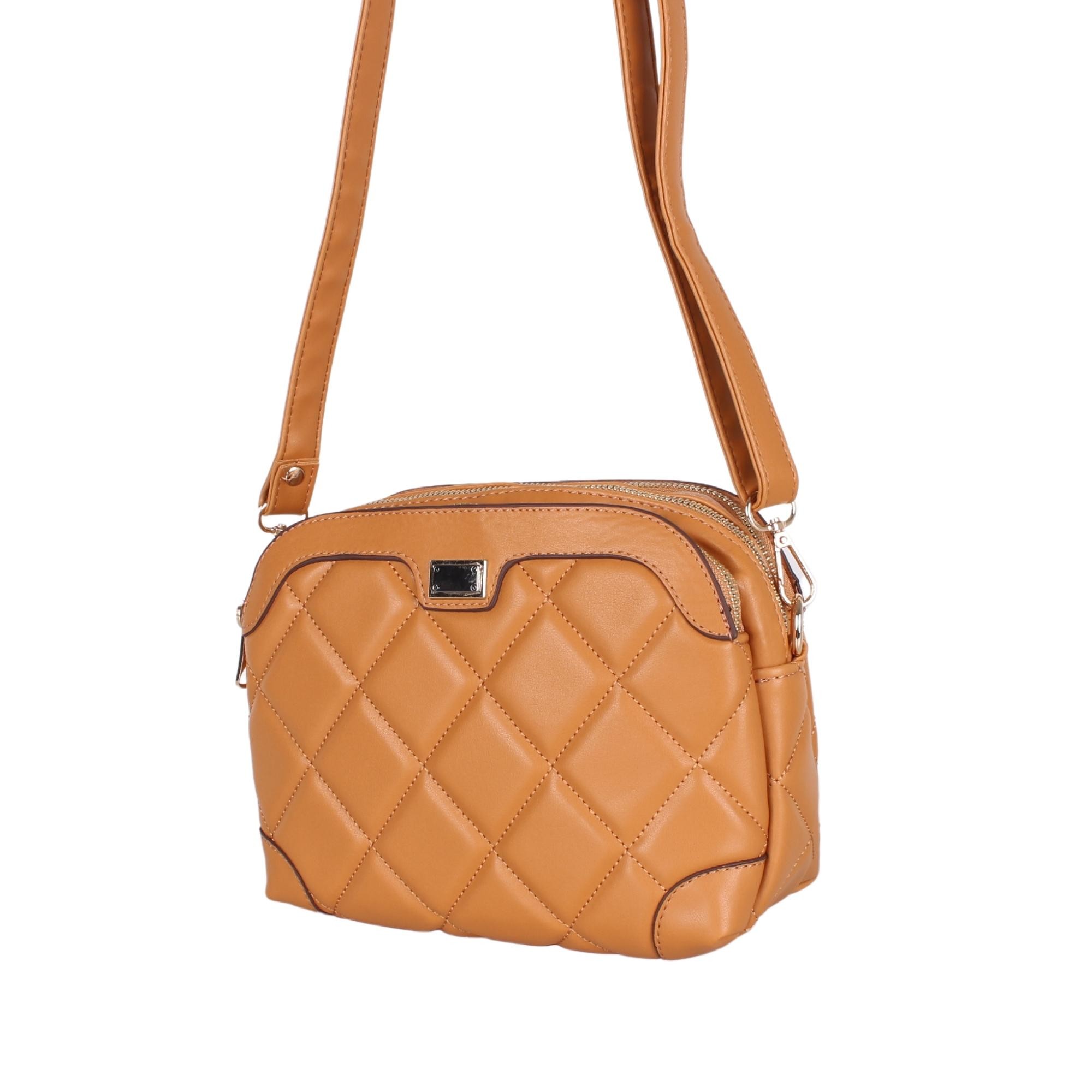Bagacar 1324 Kapitone Camel Bayan Çapraz Omuz Çantası