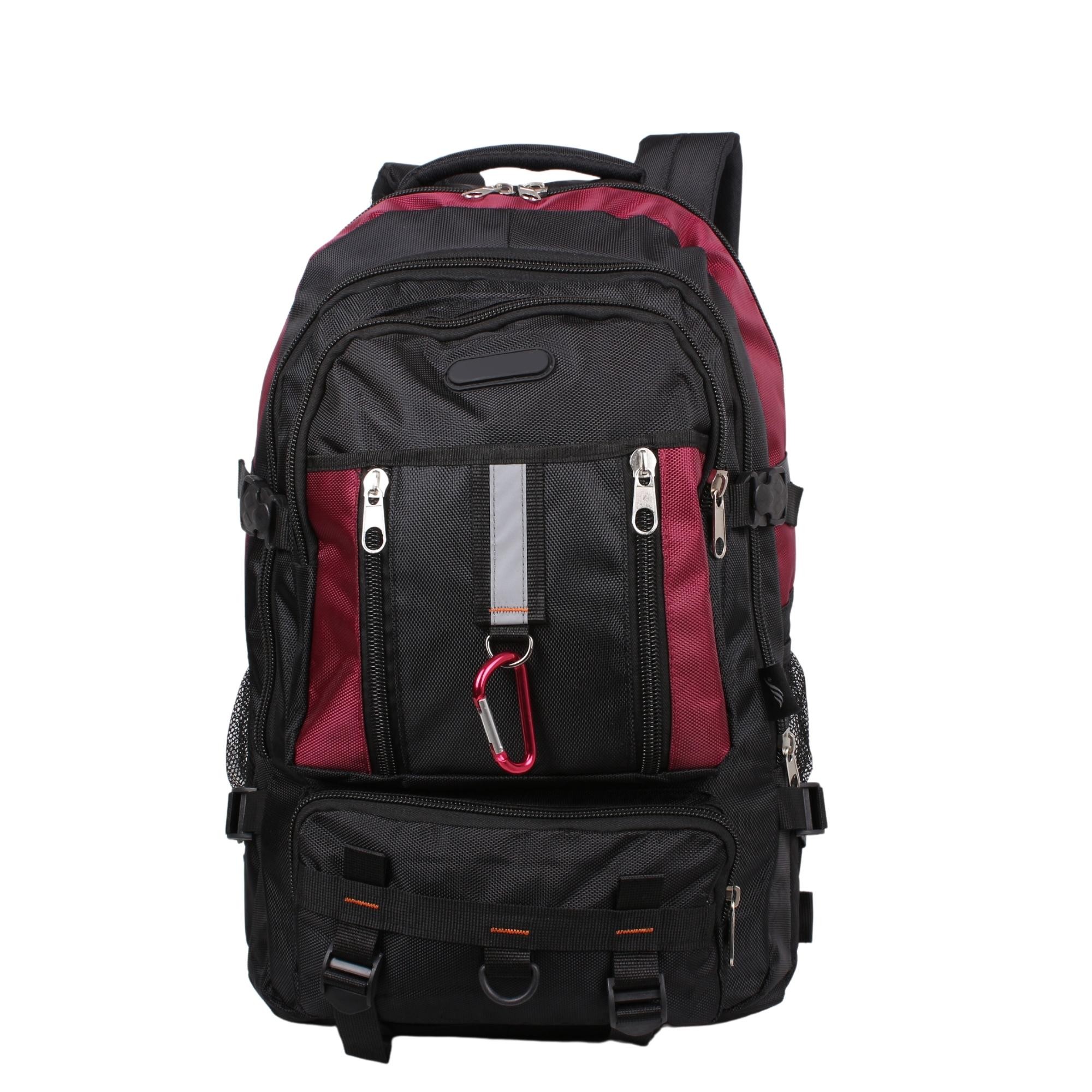 Bagacar IZDAG Siyah Bordo Seyahat Sırt Çantası 60 LT 17" Laptop Bölmeli