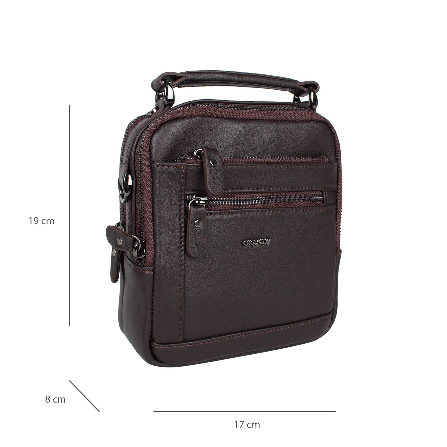 Grande 4592 Erkek Hakiki Deri El ve Postacı Çantası Kahverengi