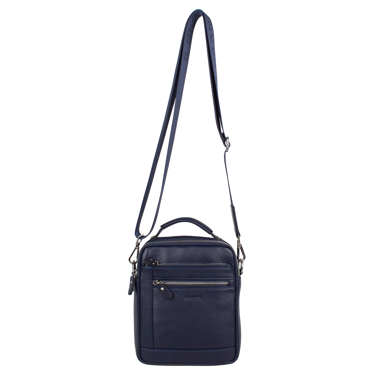 Grande 4590 Hakiki Deri Askılı Omuz Postacı Çantası Lacivert