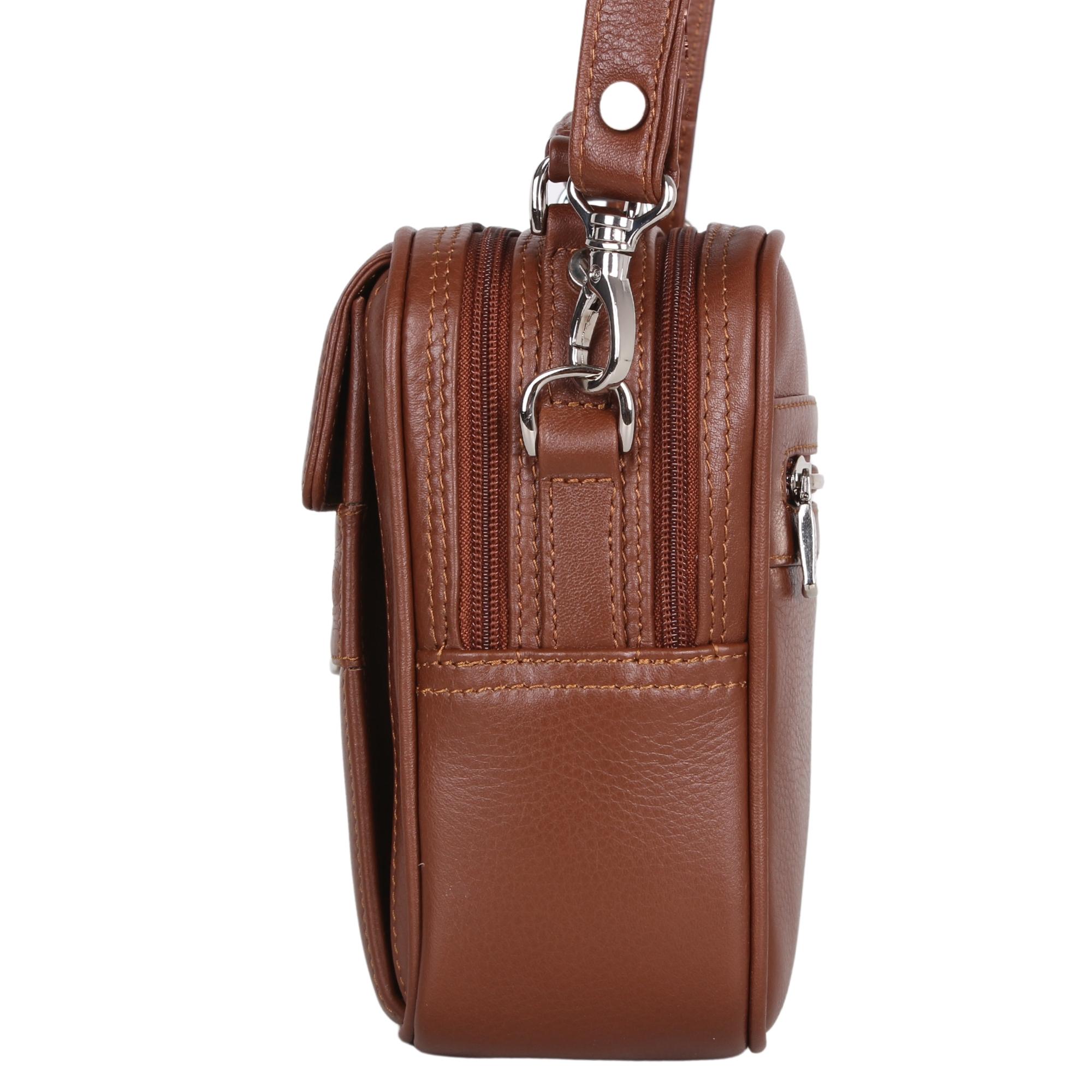 Legend Leather 4586 Taba Hakiki Deri Erkek Portföy El Ve Omuz Çantası