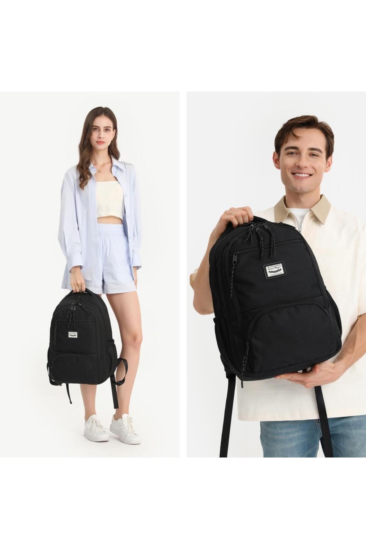 Bagacar Smart Bag 3196 Okul ve Günlük Laptop Bölmeli Sırt Çantası Koyu Gri