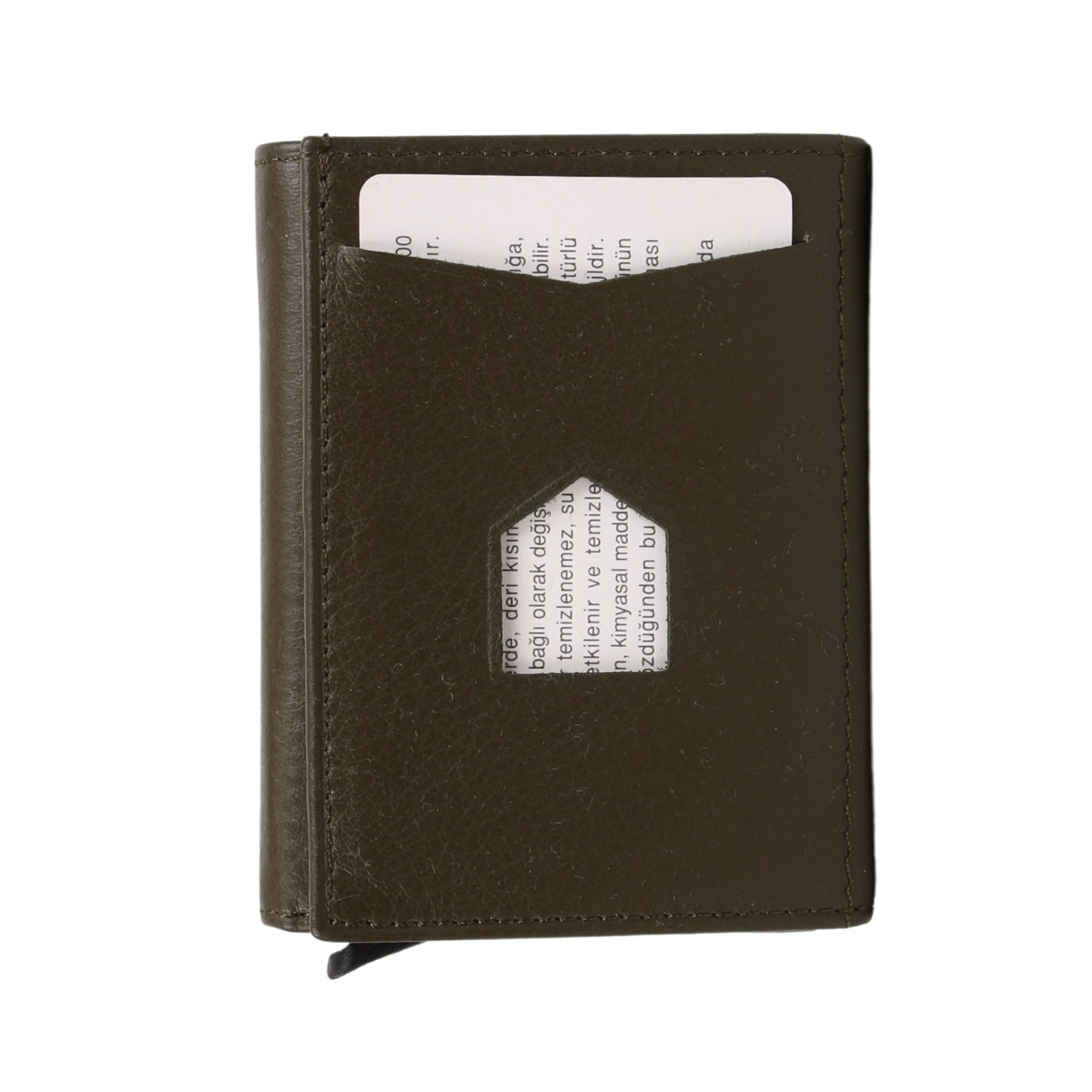 Legend Leather Erkek Yeşil Hakiki Deri Mekanizmalı Cüzdan/Kartlık