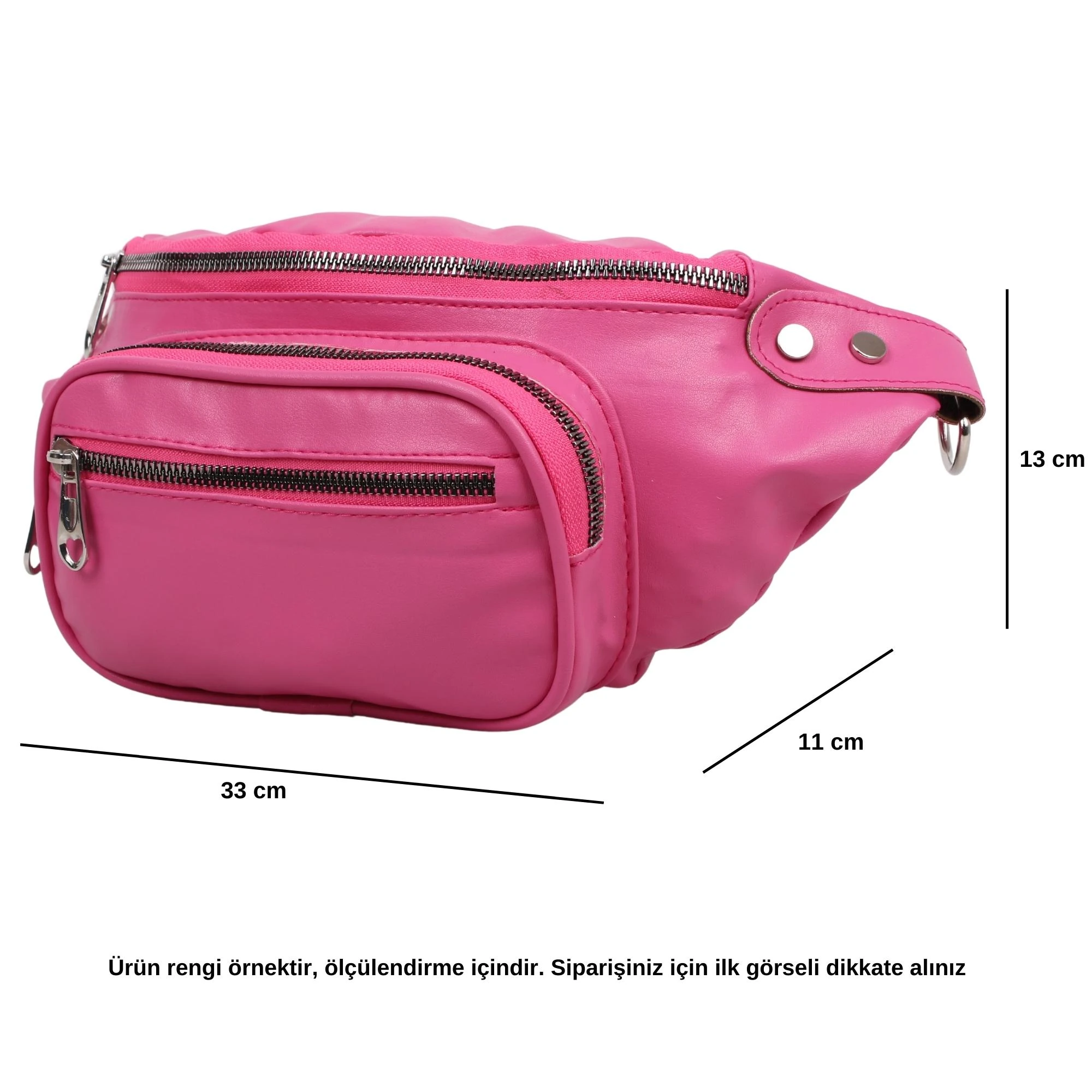 Bagacar Zincirli Bayan Siyah Çapraz Gögüs ve Bel Çantası