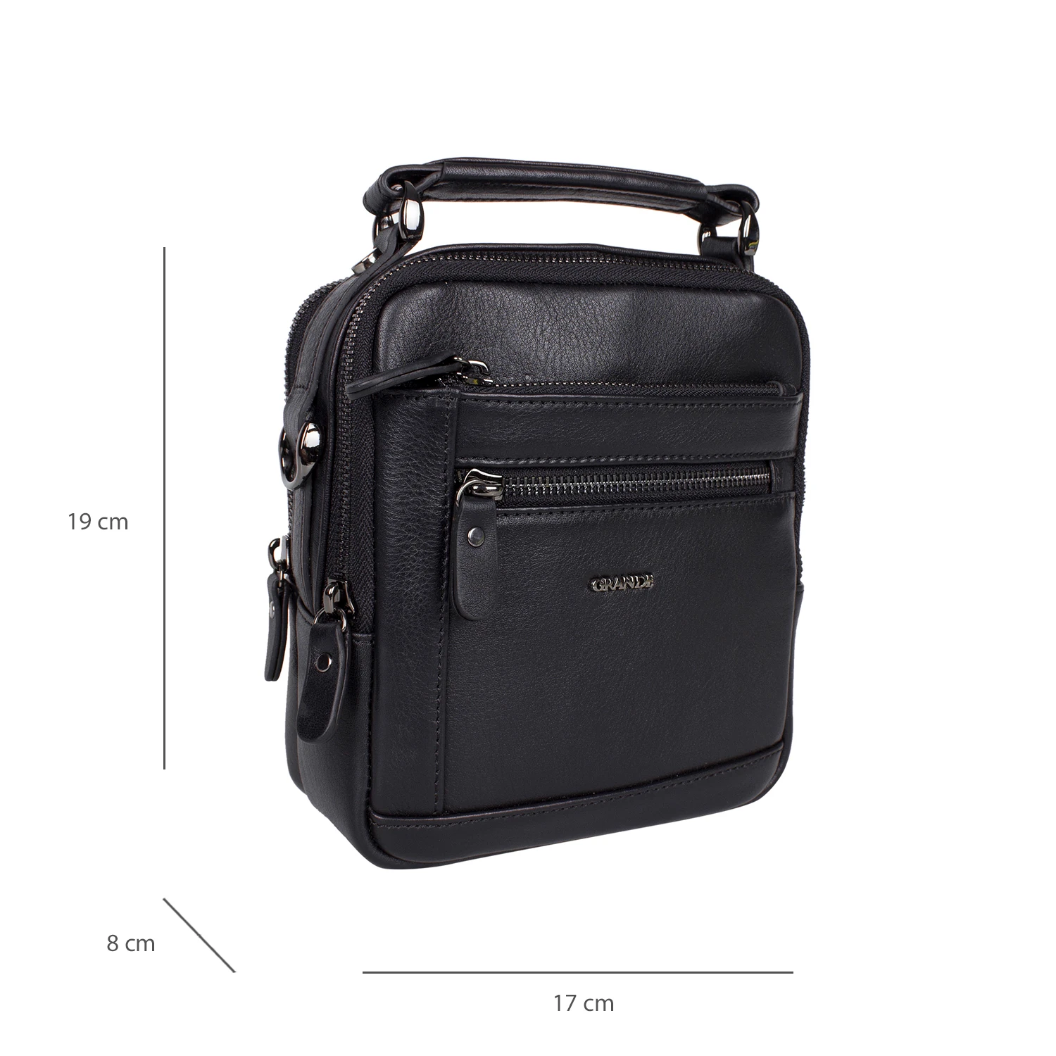 Grande 4592 Erkek Hakiki Deri El ve Postacı Çantası Siyah