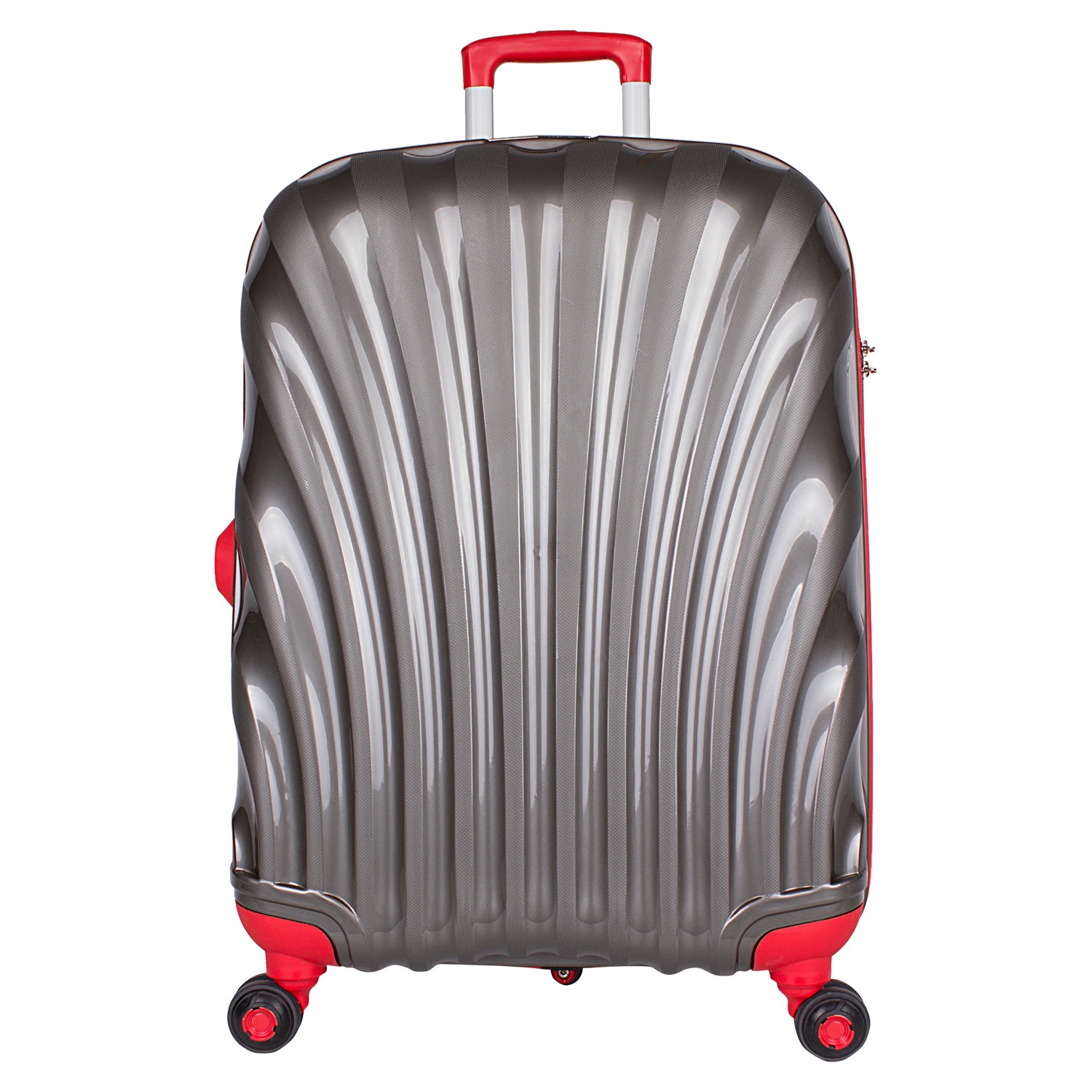 Bagacar Shell Silikon Kırılmaz Orta Boy Valiz Antrasit Kırmızı