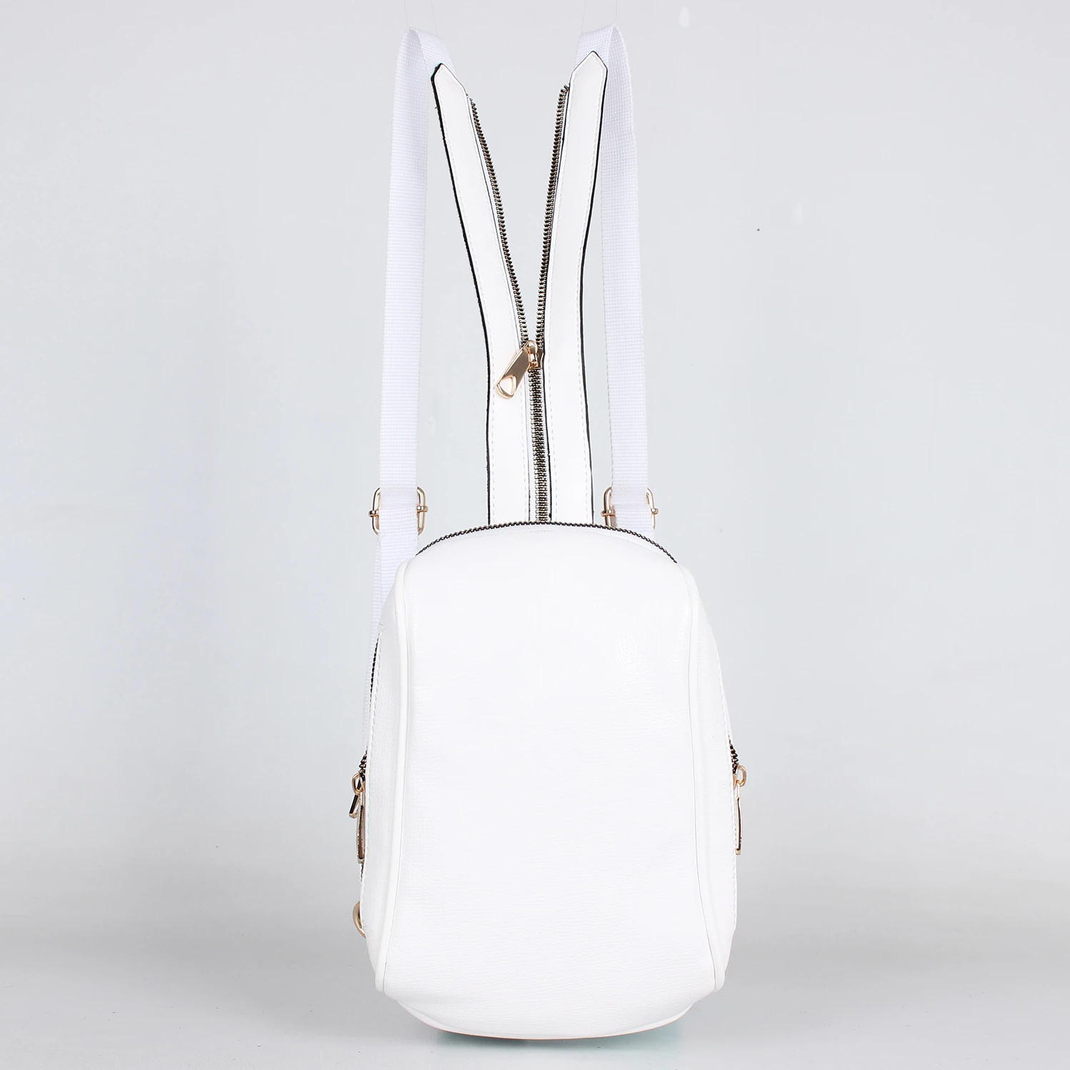 Bagacar 1358 Beyaz Suni Deri Telefon Bölmeli Bayan Sırt Çanta