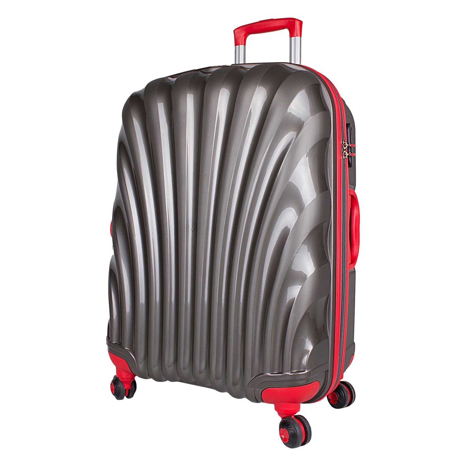 Bagacar Shell Silikon Kırılmaz Orta Boy Valiz Antrasit Kırmızı