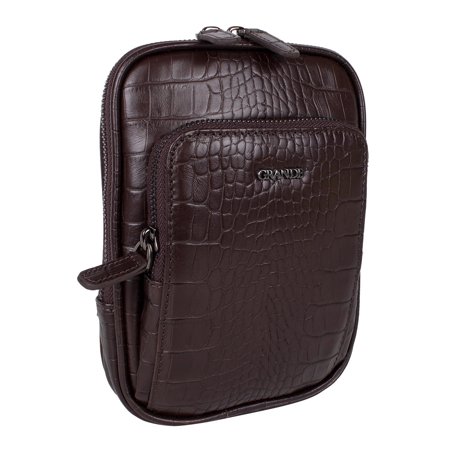 Grande 4255 Unisex Hakiki Deri Postacı Bodybag Çantası K. Kahve