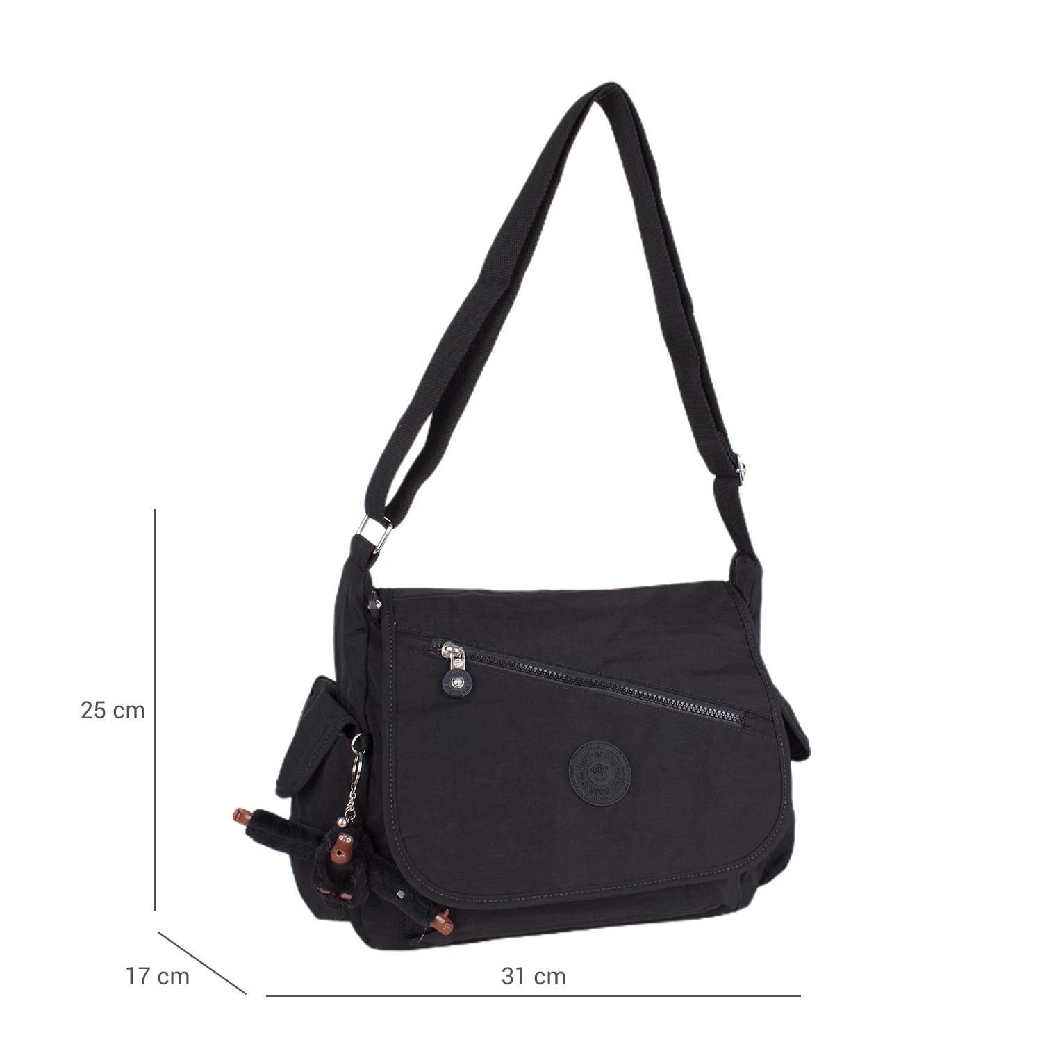 Kenyon 2308 Klinkır Kumaş Bayan Çapraz Omuz Çantası Siyah