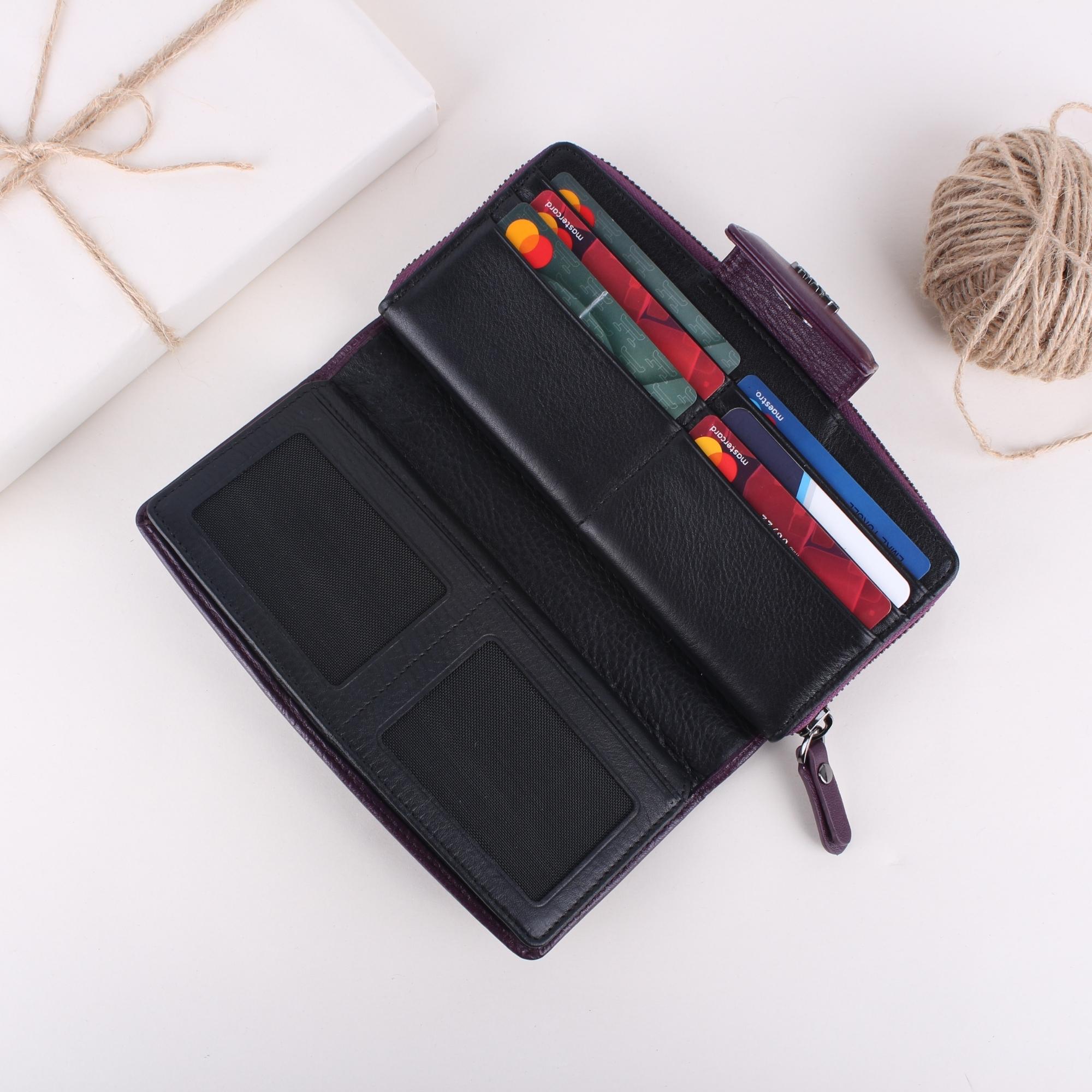 Legend Leather 2714 Bayan Hakiki Deri Cüzdan Mürdüm