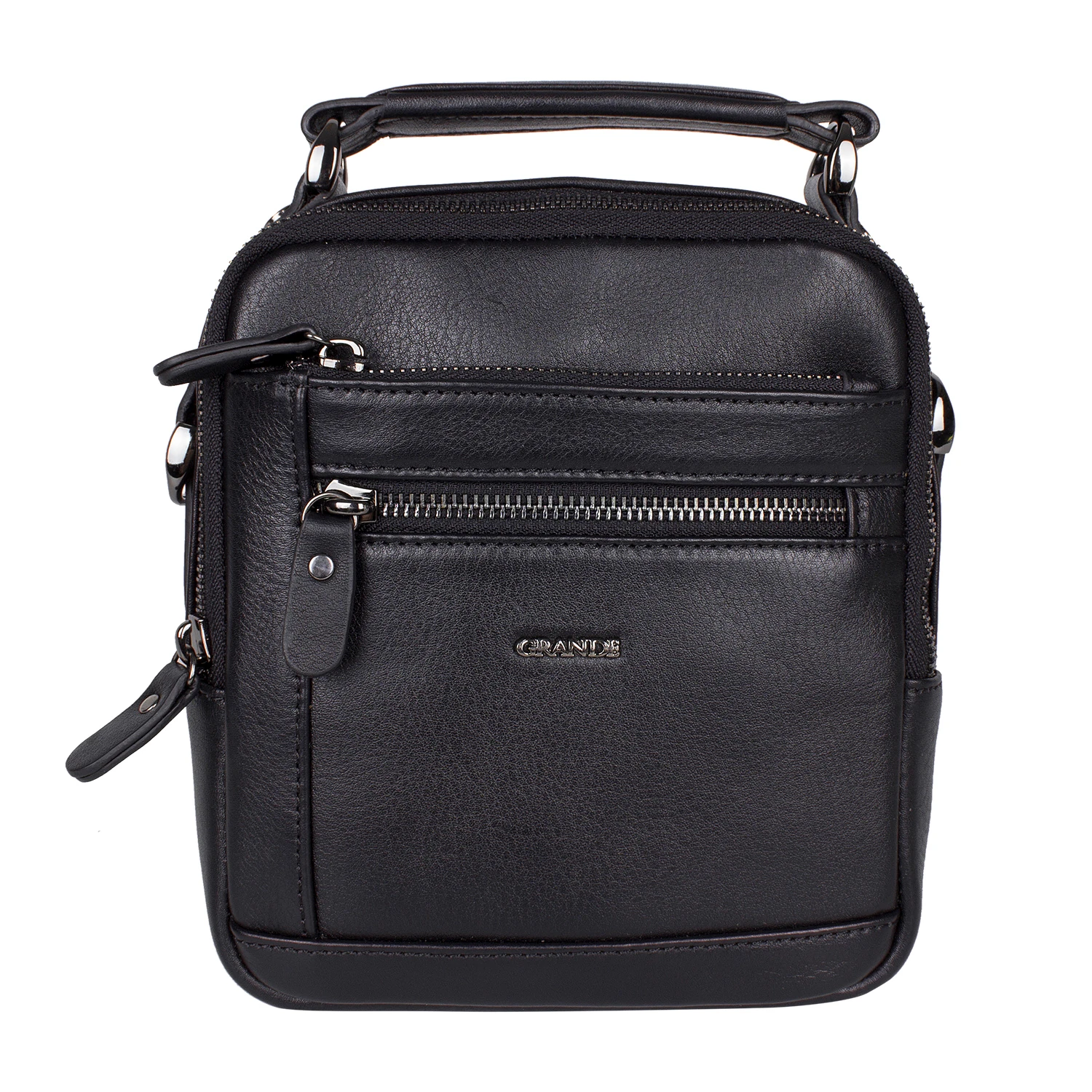 Grande 4592 Erkek Hakiki Deri El ve Postacı Çantası Siyah