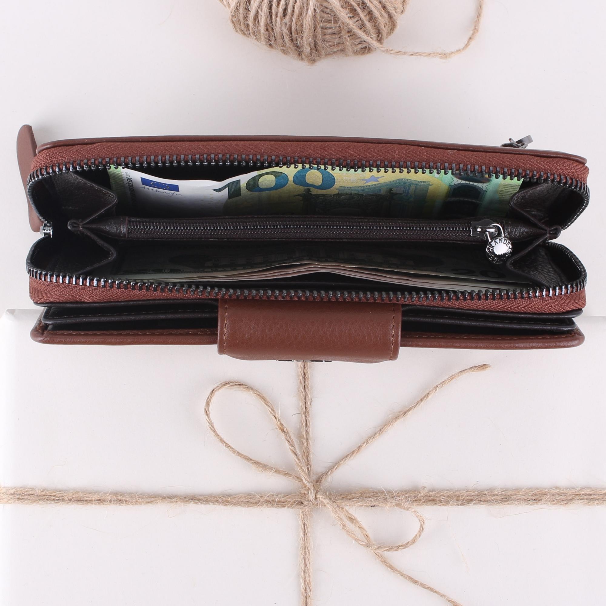 Legend Leather 2714 Bayan Hakiki Deri Cüzdan Taba