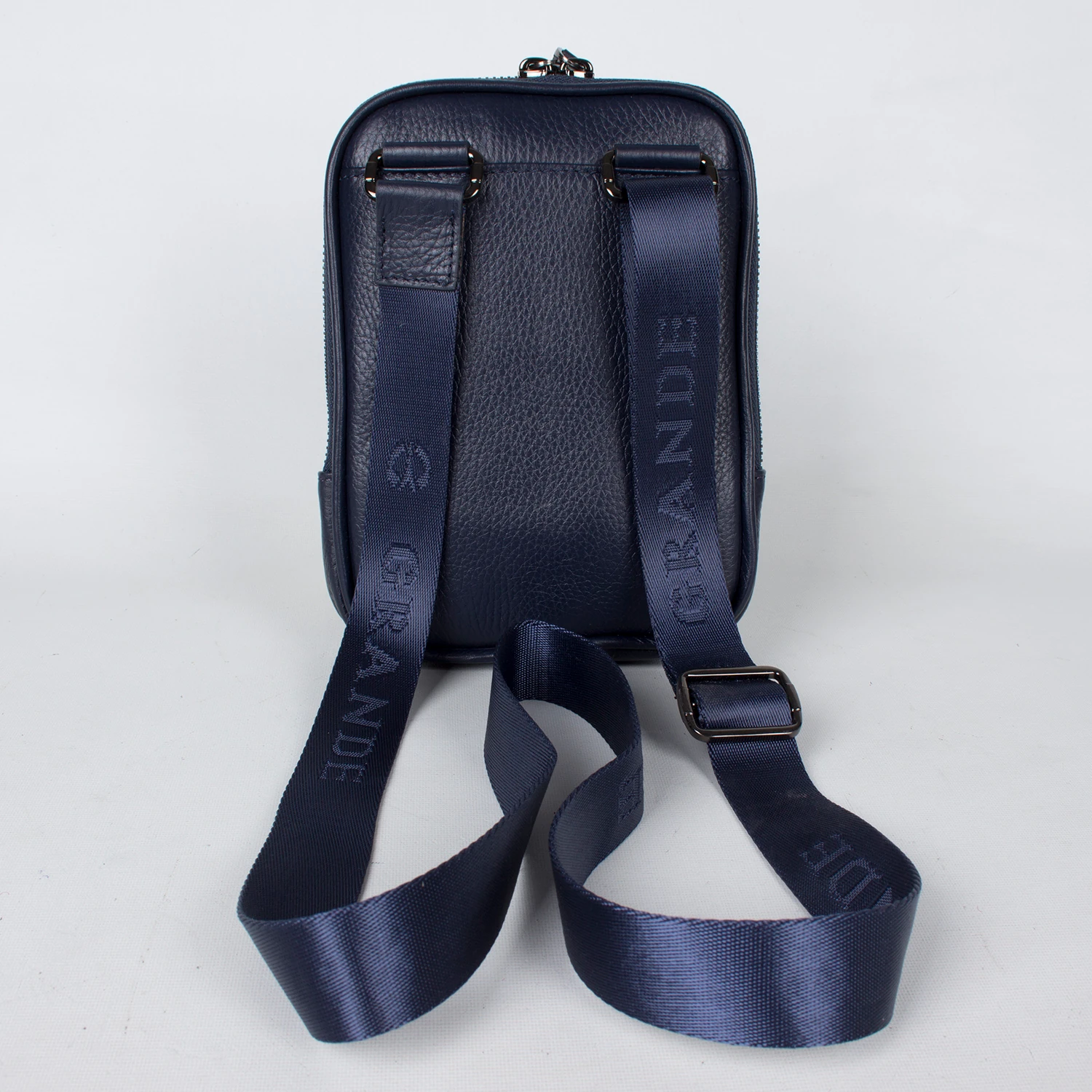 Grande 4255 Unisex Hakiki Deri Postacı Bodybag Çantası Lacivert