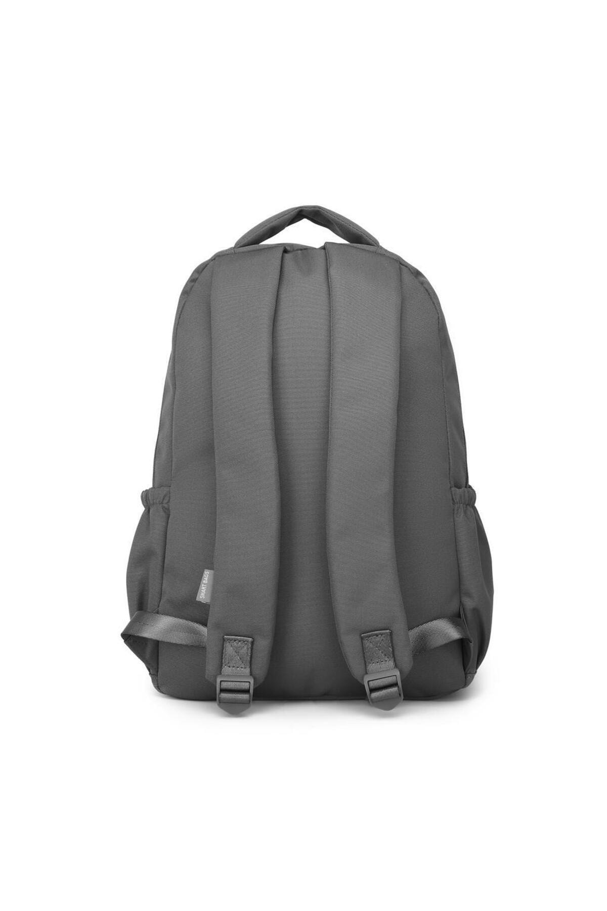 Bagacar Smart Bag 3196 Okul ve Günlük Laptop Bölmeli Sırt Çantası Koyu Gri