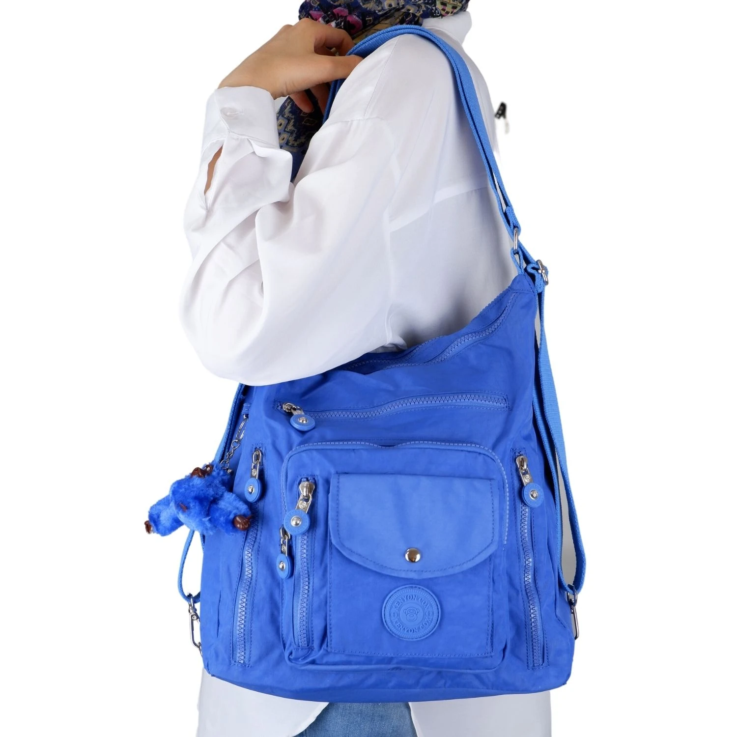 Kenyon Cox B219 Klinkır Kumaş Hafif Sırt Çantası ve Kol Çantası Mavi