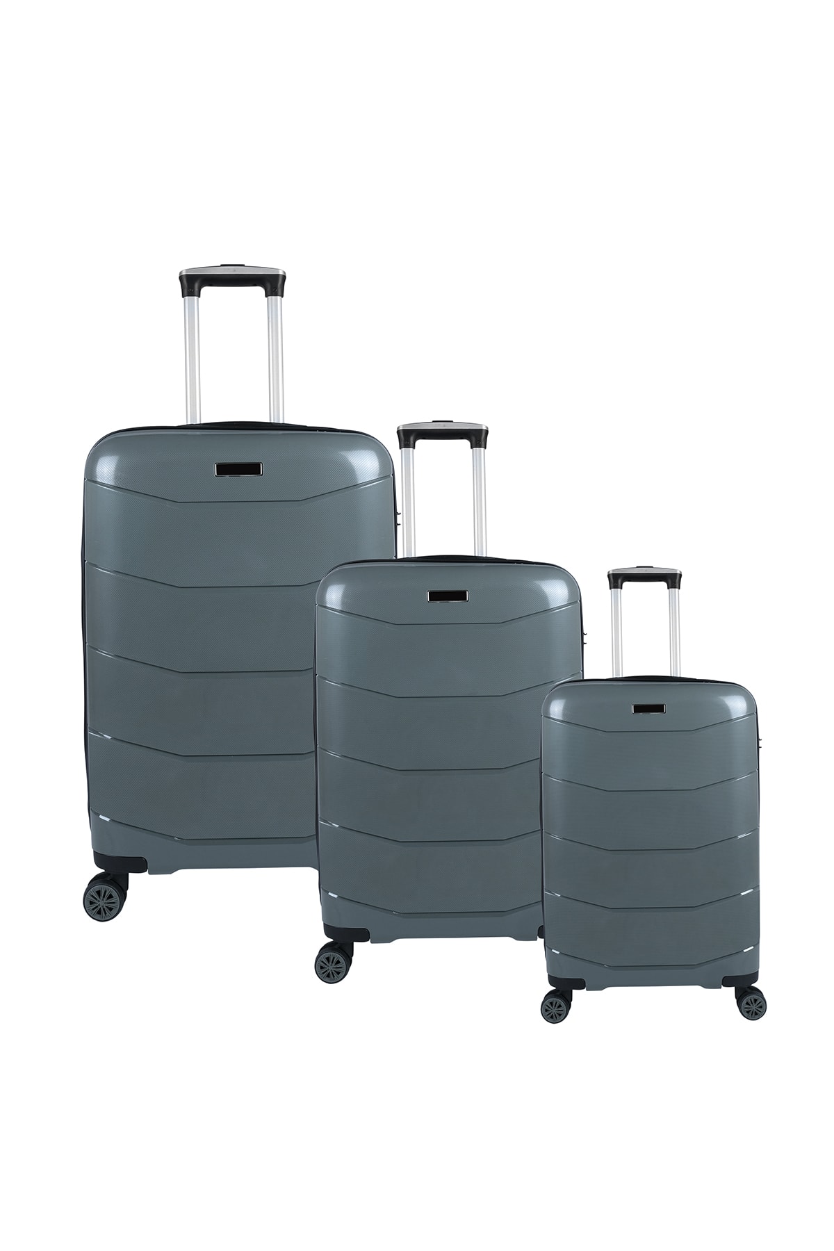 Bagacar Ultra Hafif Kırılmaz Silikon 3lü Set Valiz Gri+ETİKET HEDİYELİ!