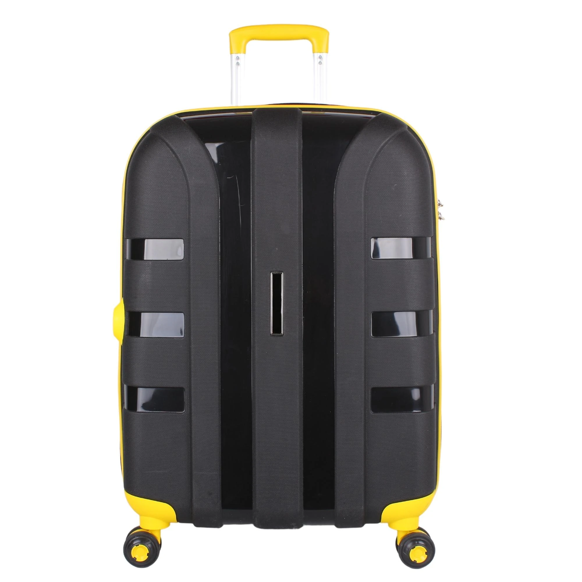 Bagacar IV Sert Silikon Kırılmaz Orta Boy Valiz Siyah Sarı