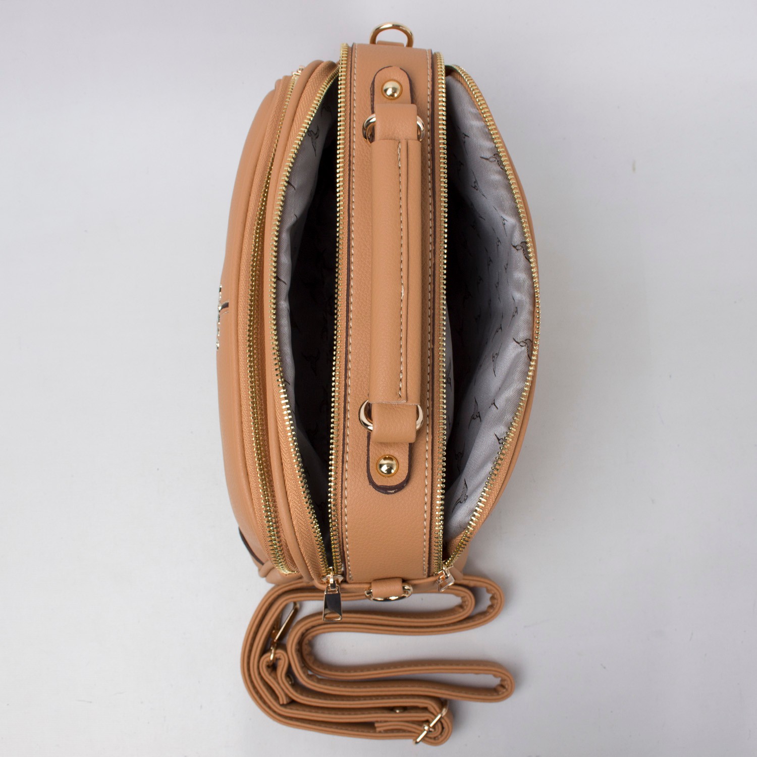 Bagacar 1288 Gold Suni Deri Bayan Çapraz El ve Omuz Çantası