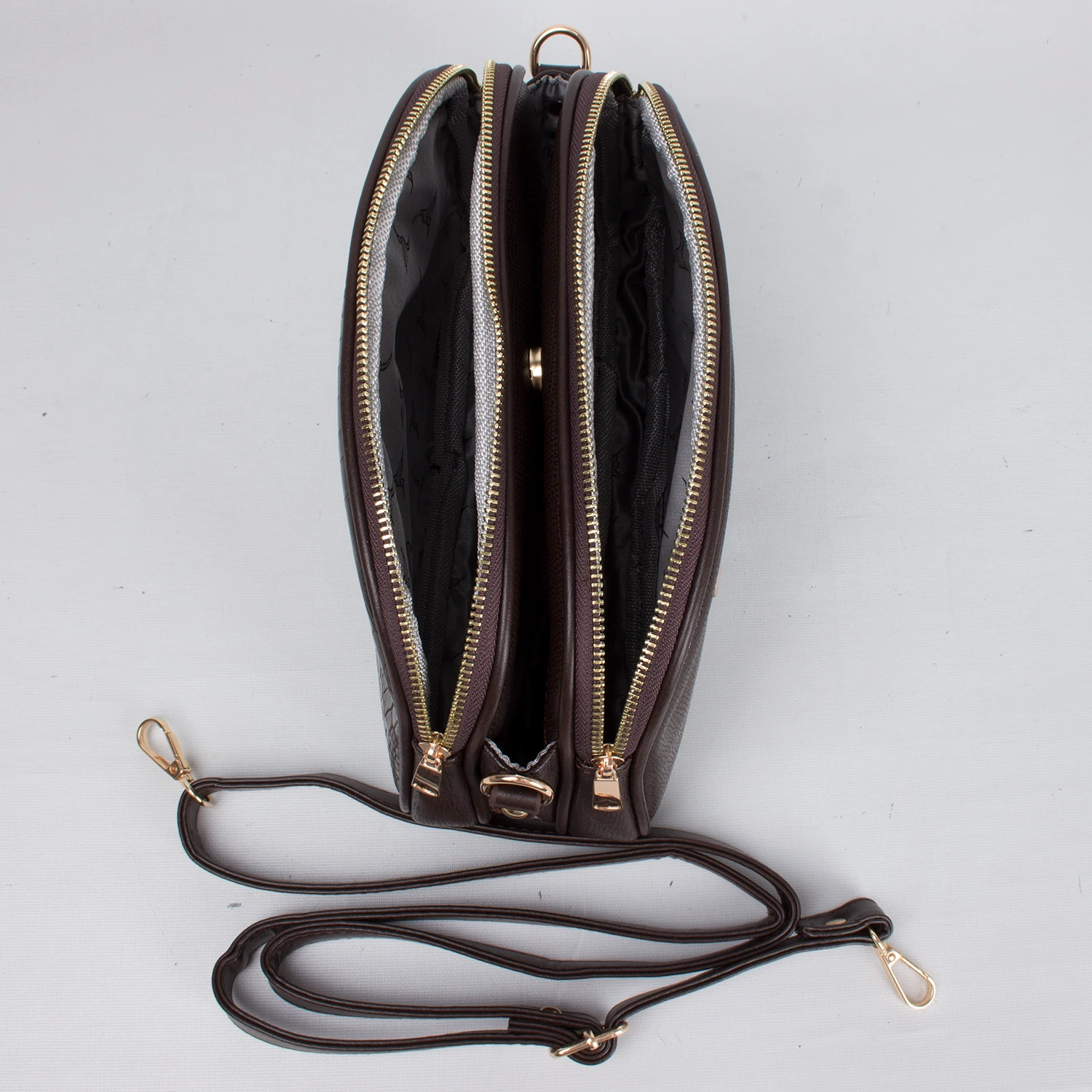 Bagacar Motto 1228 Bayan Çapraz Omuz Çantası Kroko Taba