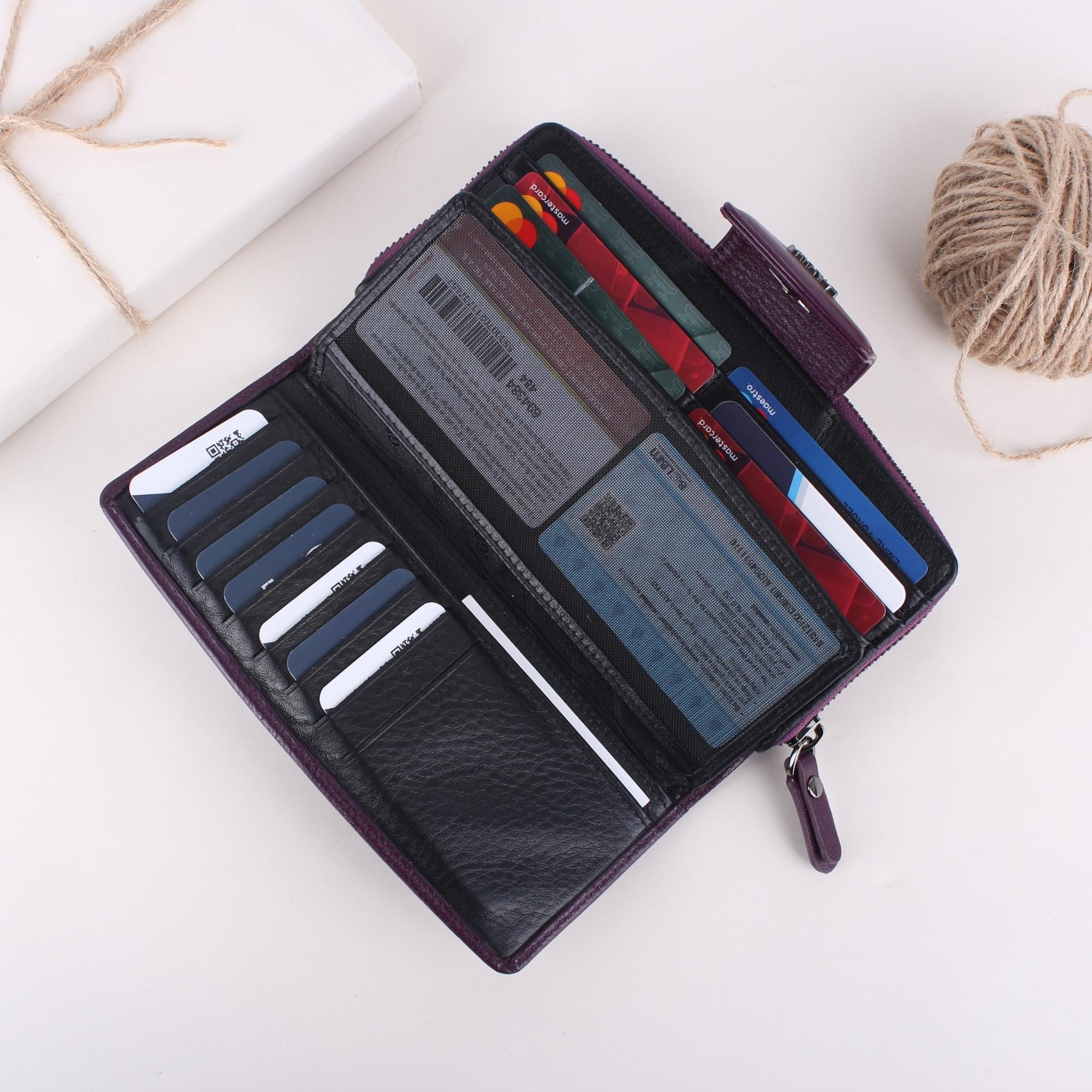 Legend Leather 2714 Bayan Hakiki Deri Cüzdan Mürdüm