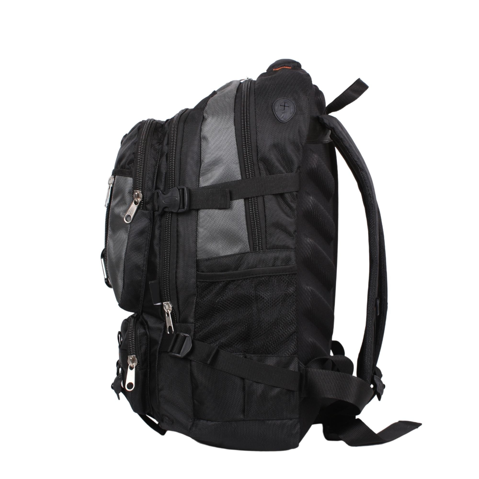 Bagacar IZDAG Siyah Gri Seyahat Sırt Çantası 60 LT 17" Laptop Bölmeli