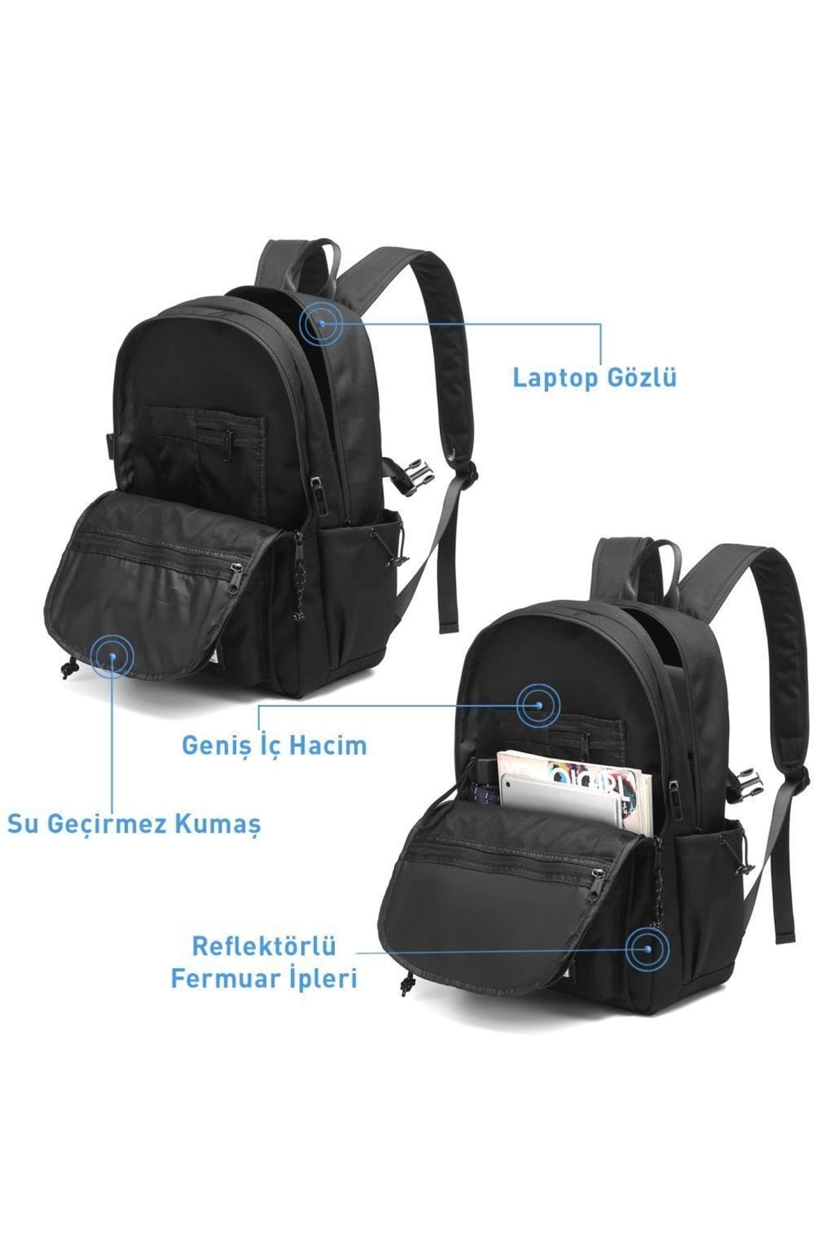 Bagacar Smart Bag 3156 Okul ve Günlük Laptop Bölmeli Sırt Çantası Mor