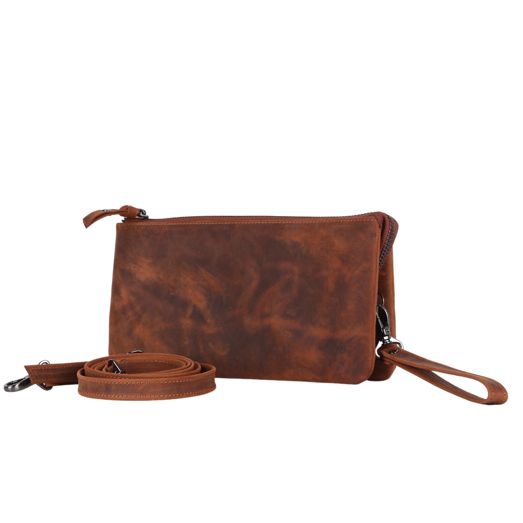 Legend Leather 2670 Taba Hakiki Deri El Portföyü ve Omuz Askılı Çapraz Çanta