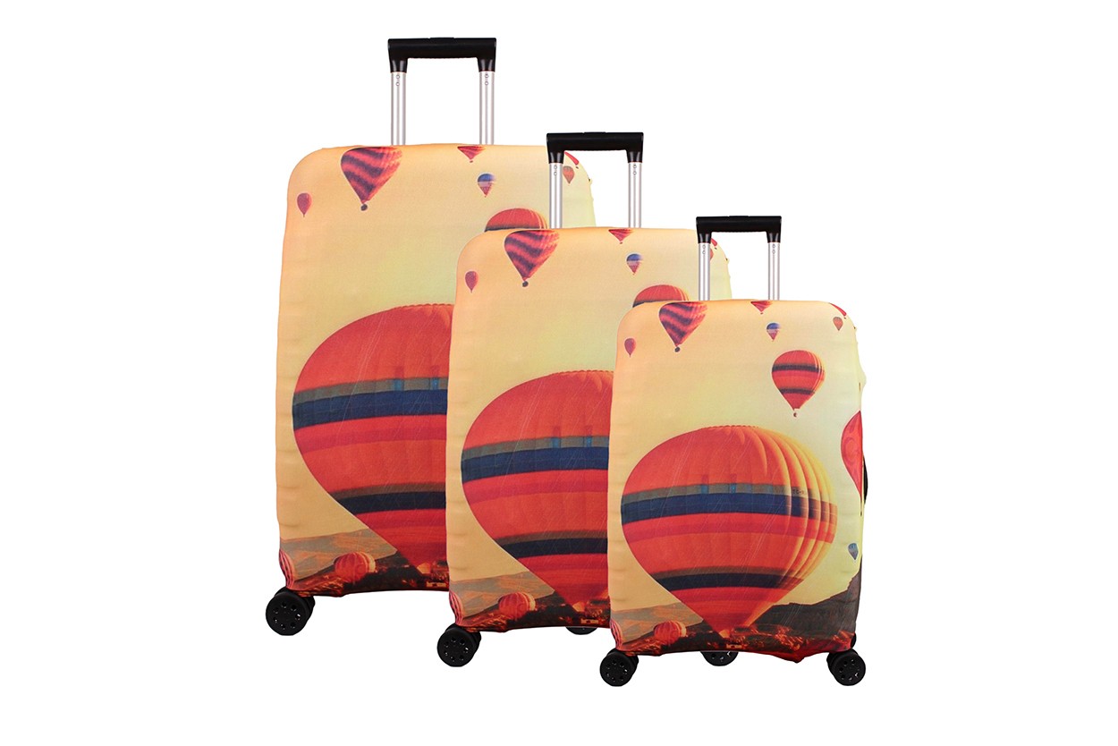 Bagacar Balon 3lü Set Valiz Kılıfı, 3 lü Valiz Kemeri, 3lü Valiz Etiketi
