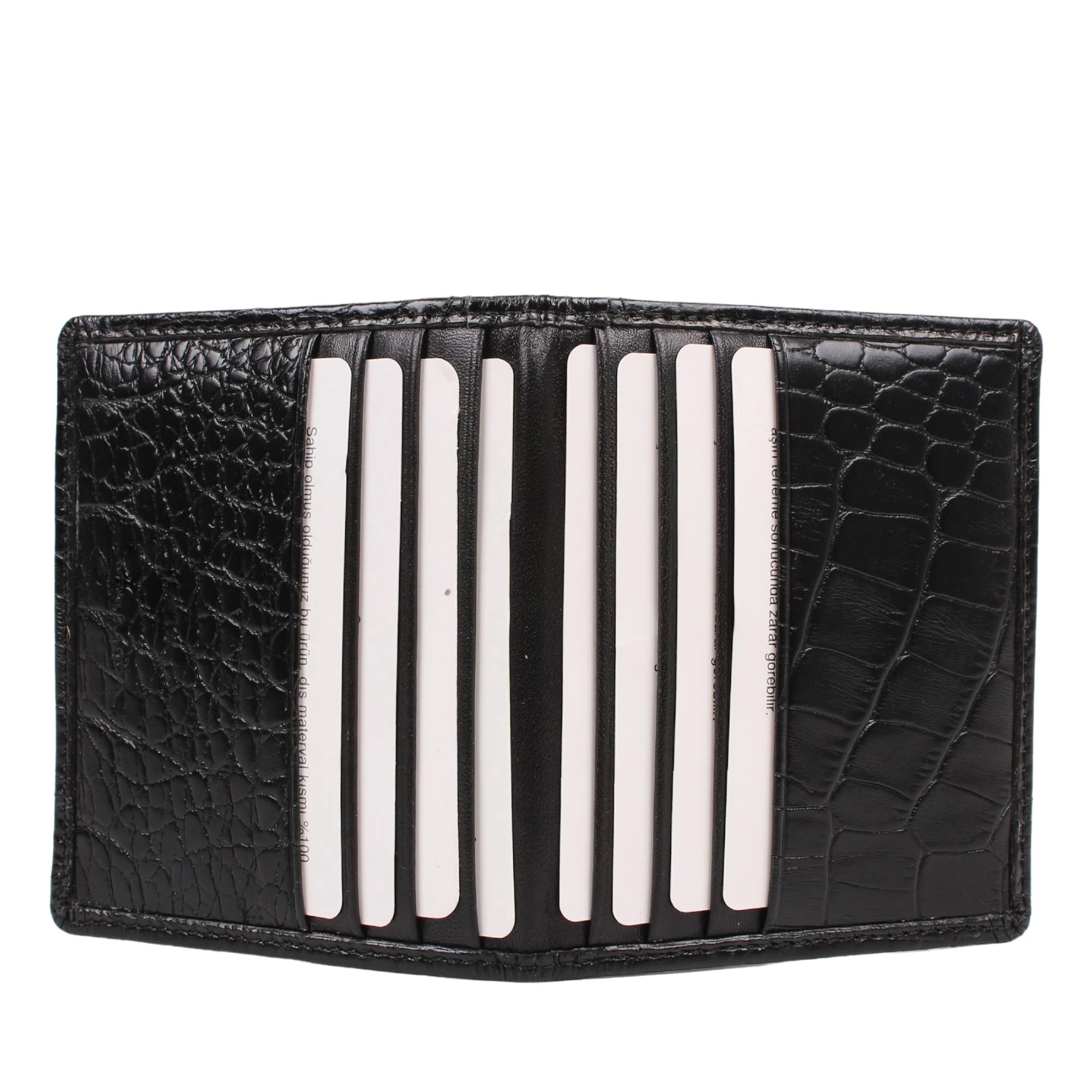 Legend Leather 762 Iguana Siyah Erkek Hakiki Deri Para Bölmeli Kartlık