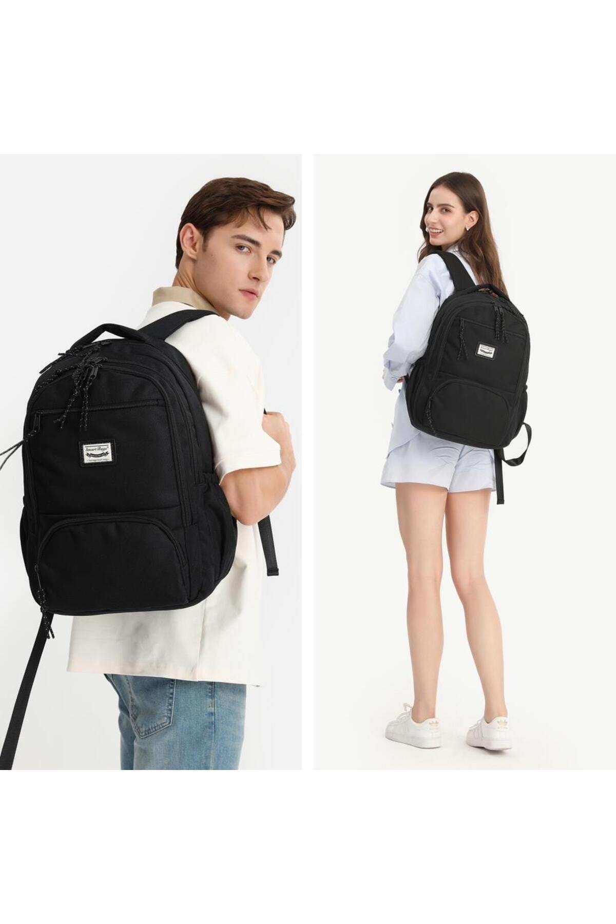 Bagacar Smart Bag 3196 Okul ve Günlük Laptop Bölmeli Sırt Çantası Koyu Gri