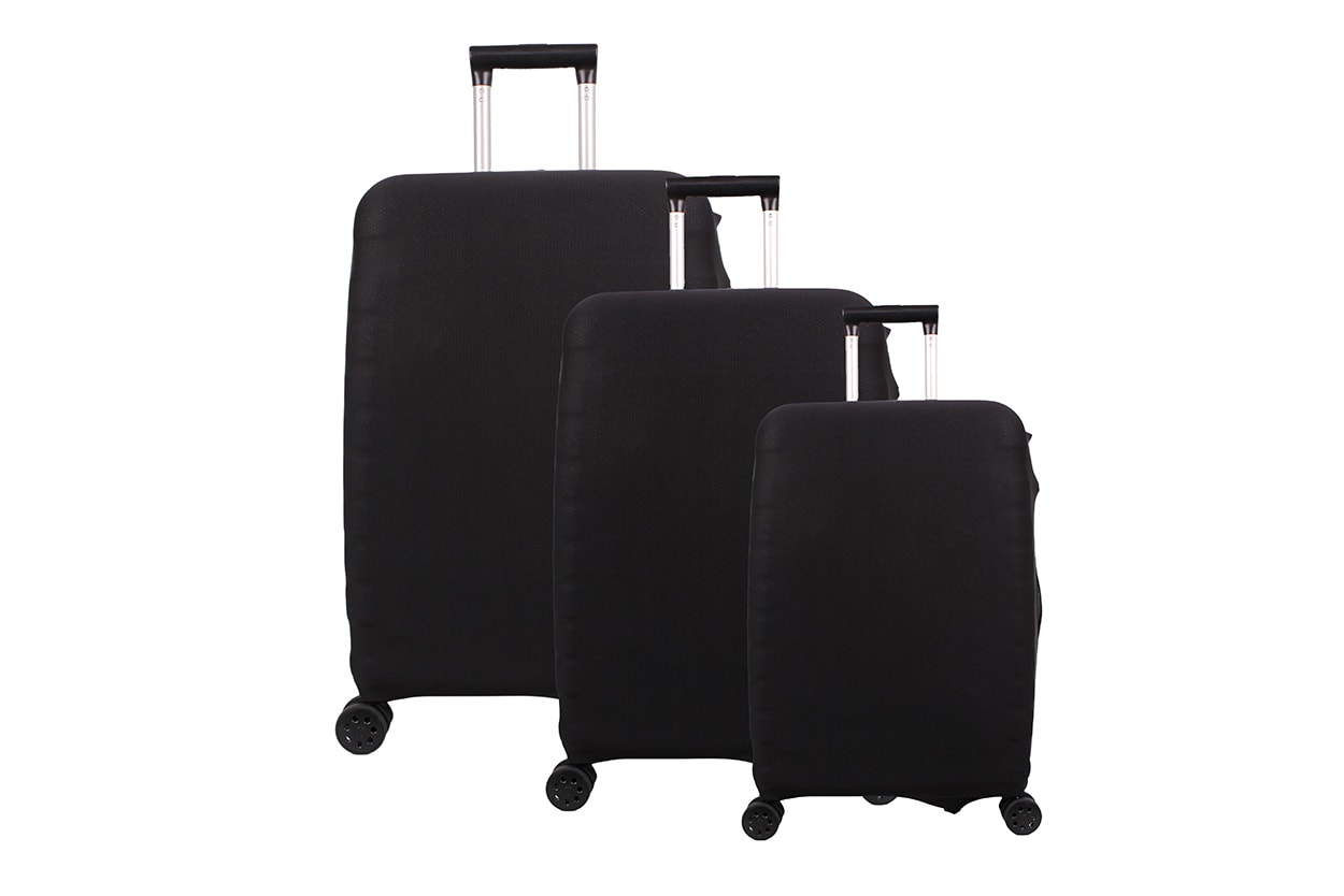 Bagacar Siyah 3lü Set Valiz Kılıfı, 3 lü Valiz Kemeri, 3lü Valiz Etiketi