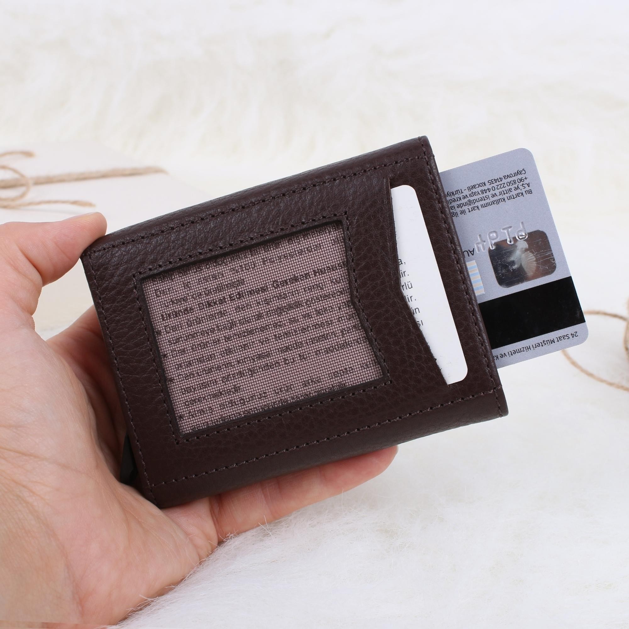 Legend Leather Erkek Kahve Hakiki Deri Mekanizmalı Cüzdan/Kartlık