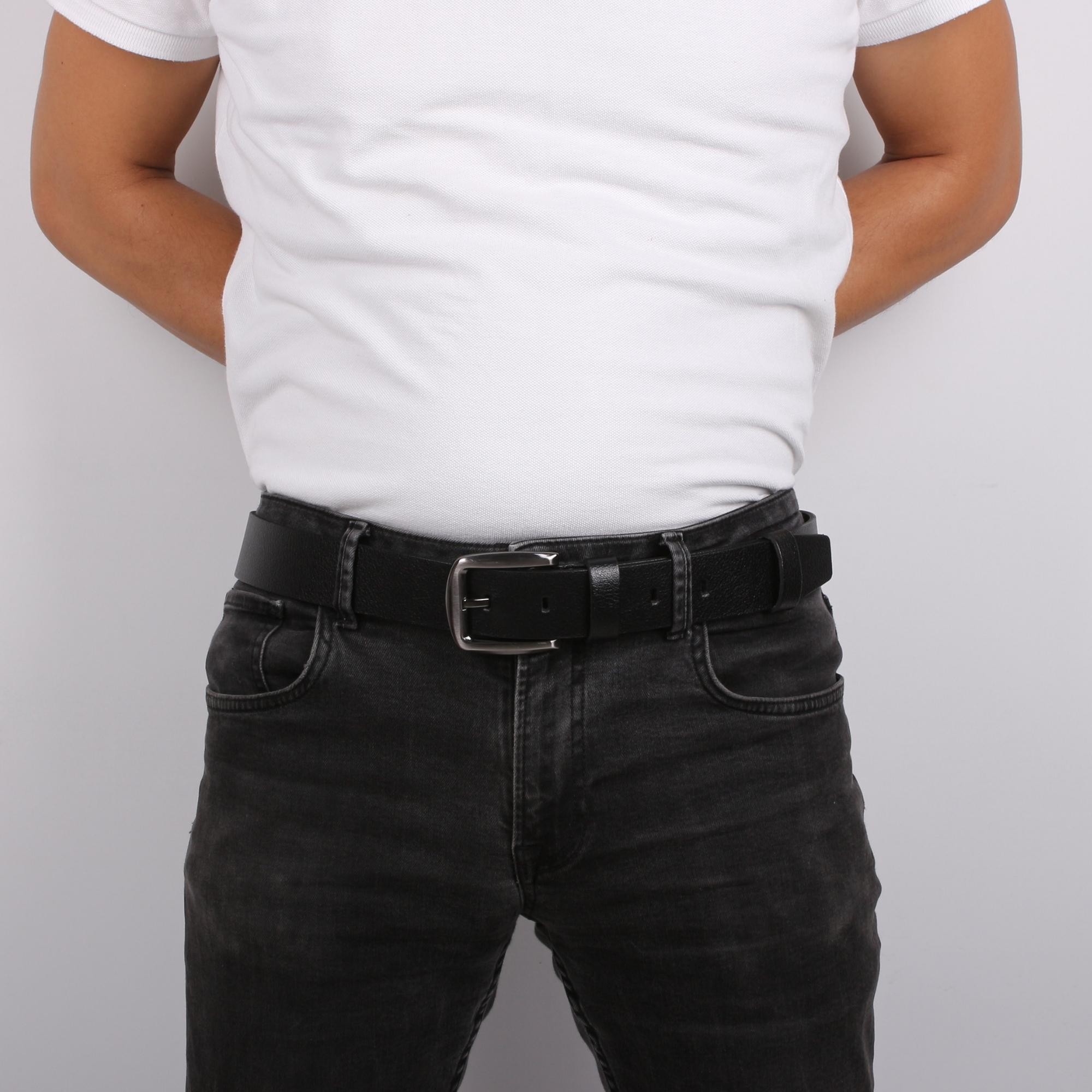 Bagacar 145 Cm Erkek Hakiki Siyah Kot Pantolon Kemeri