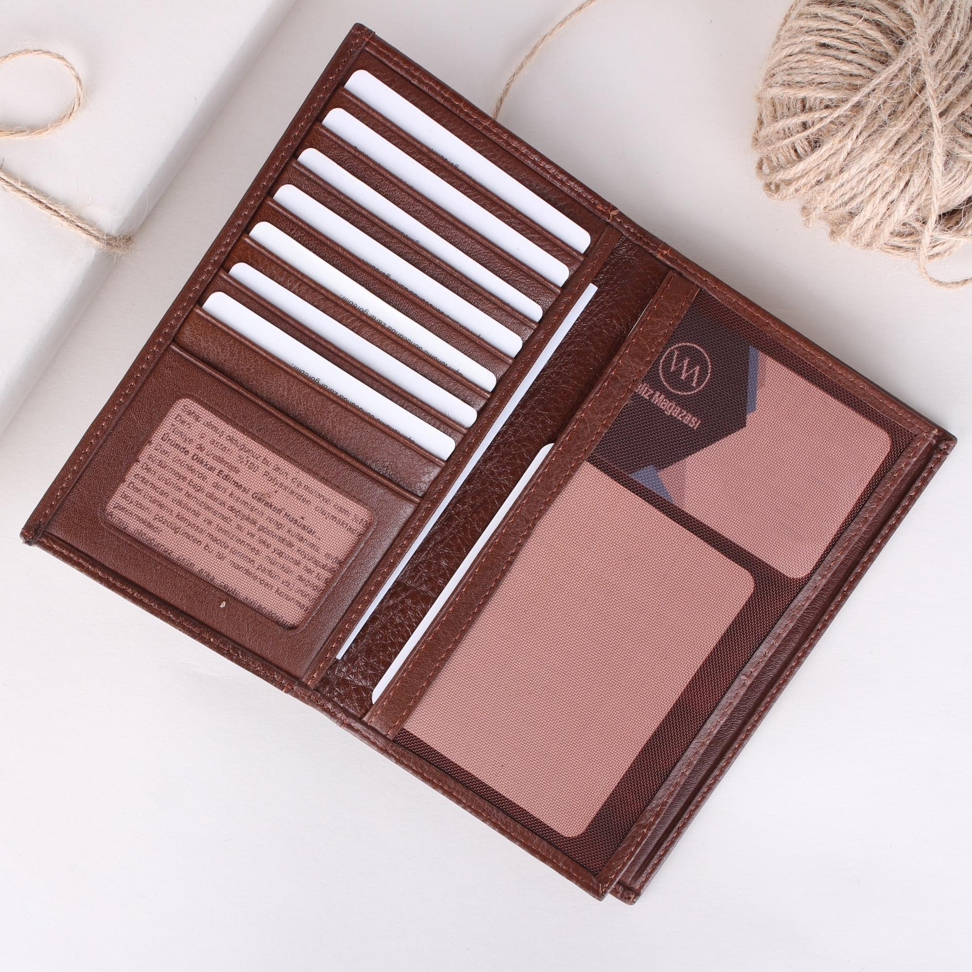 Legend Leather Taba 1546 Unisex Hakiki Çek Bölmeli Deri Cüzdan