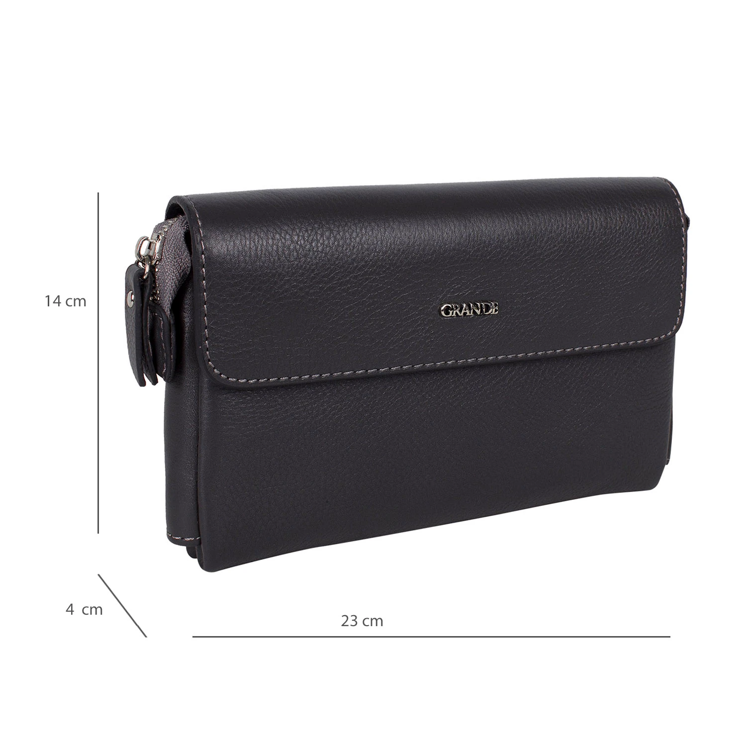 Grande 4280 Hakiki Deri Unisex El Portföy Çantası Antrasit