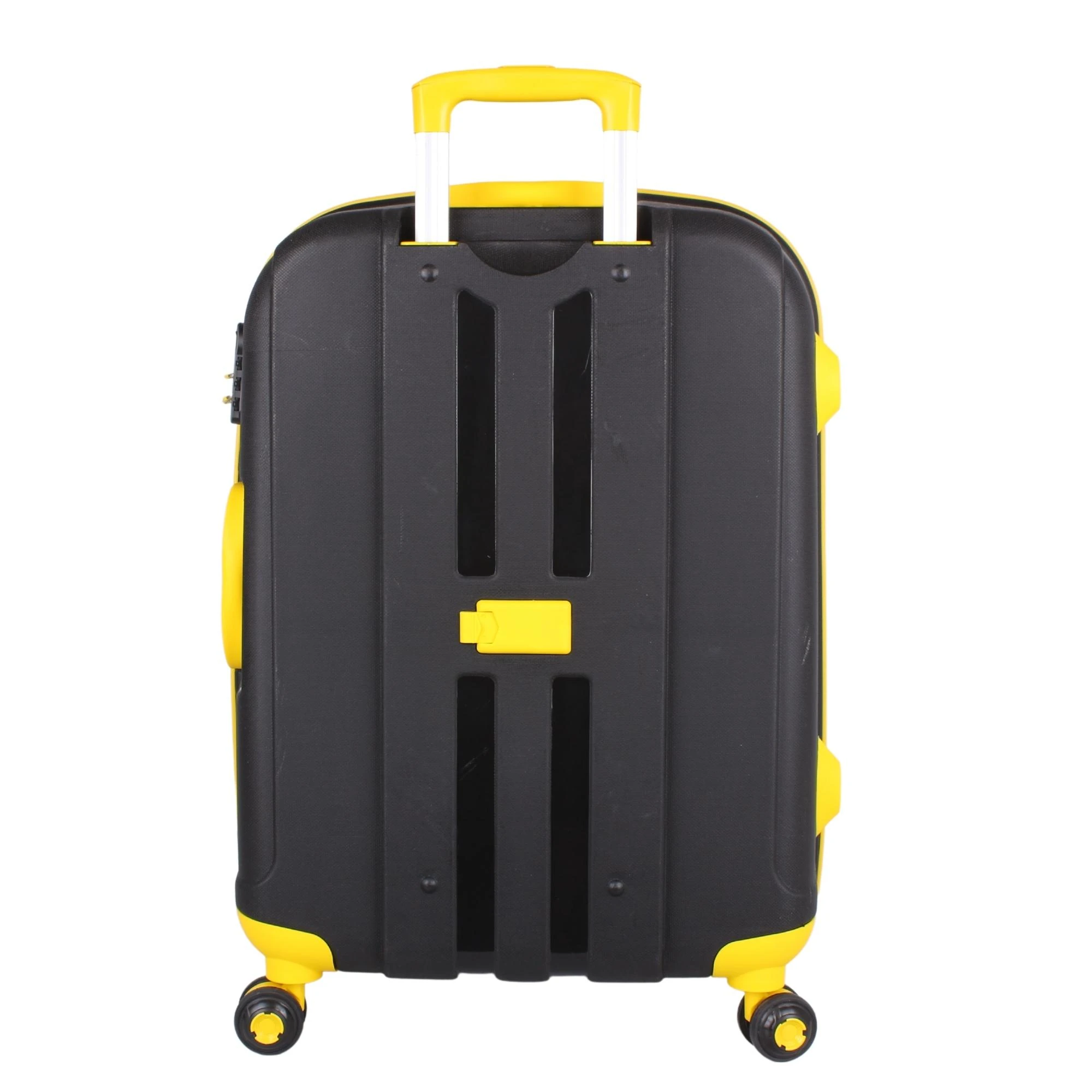 Bagacar IV Sert Silikon Kırılmaz Orta Boy Valiz Siyah Sarı