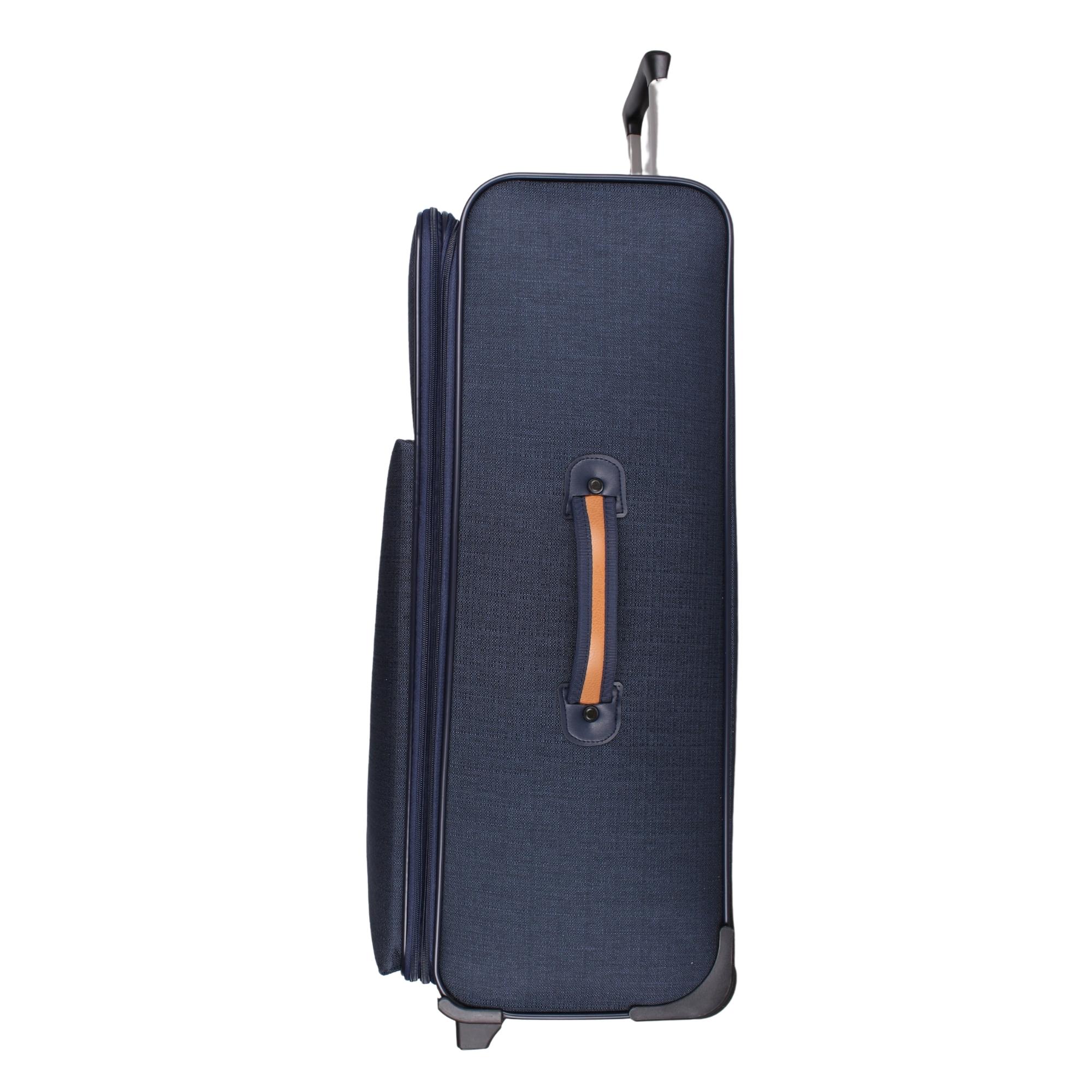 Bagacar CN Lacivert 2 Tekerlekli Kumaş Büyük Boy Körüklü Valiz