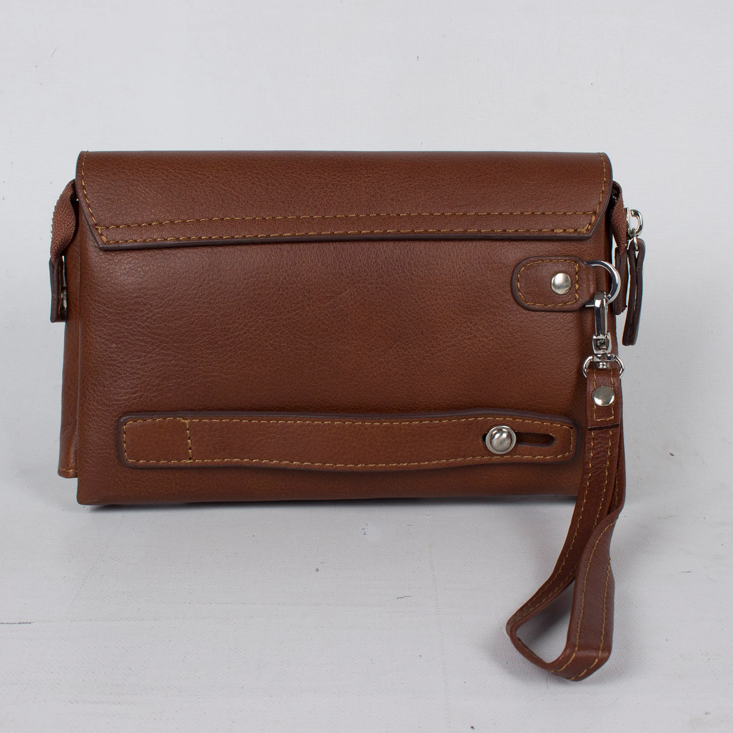 Grande 4280 Hakiki Deri Unisex El Portföy Çantası Kahve