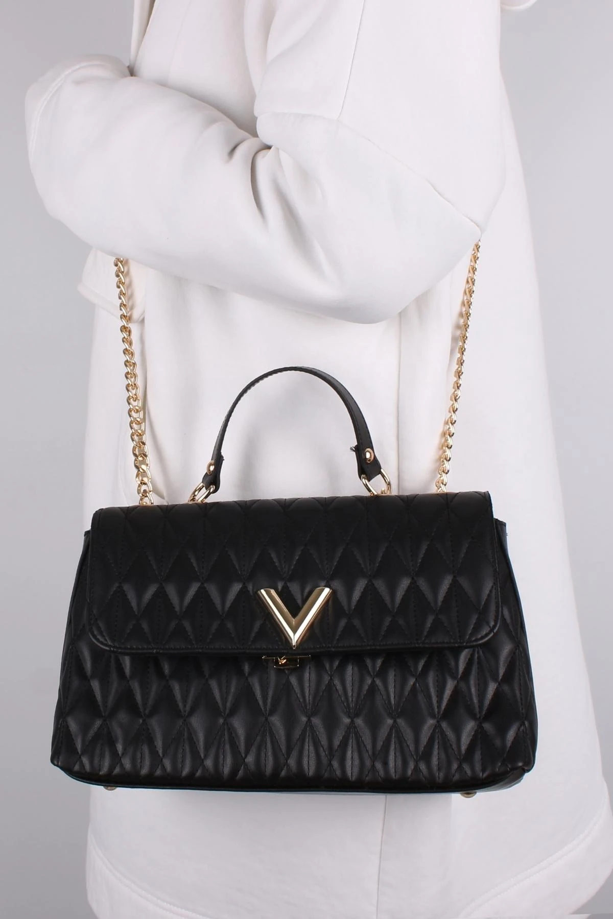 Bagacar MT1378 Siyah Bayan Kapitone Çapraz Omuz Çantası