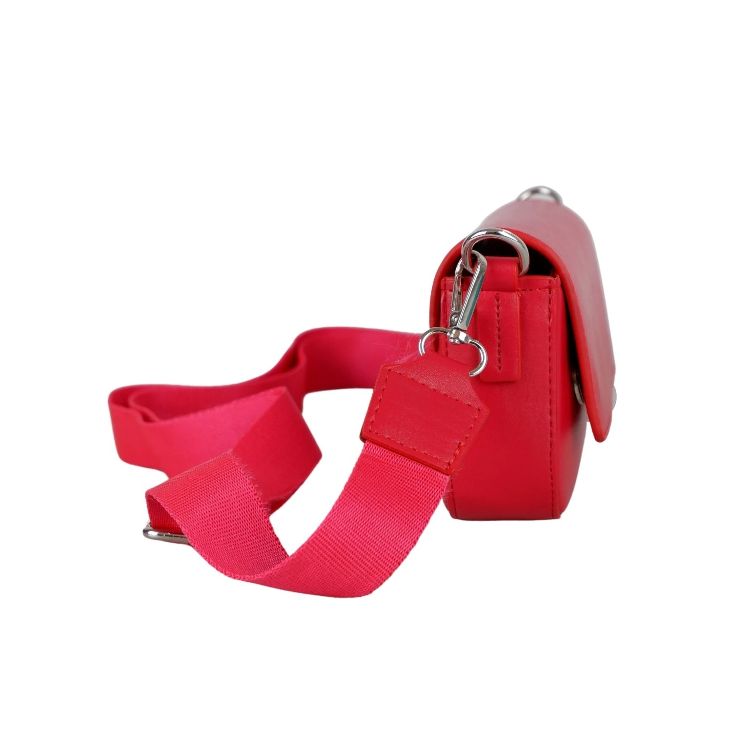 Bagacar Kapaklı Mini Şık Bayan Çapraz El ve Omuz Çantası Kırmızı