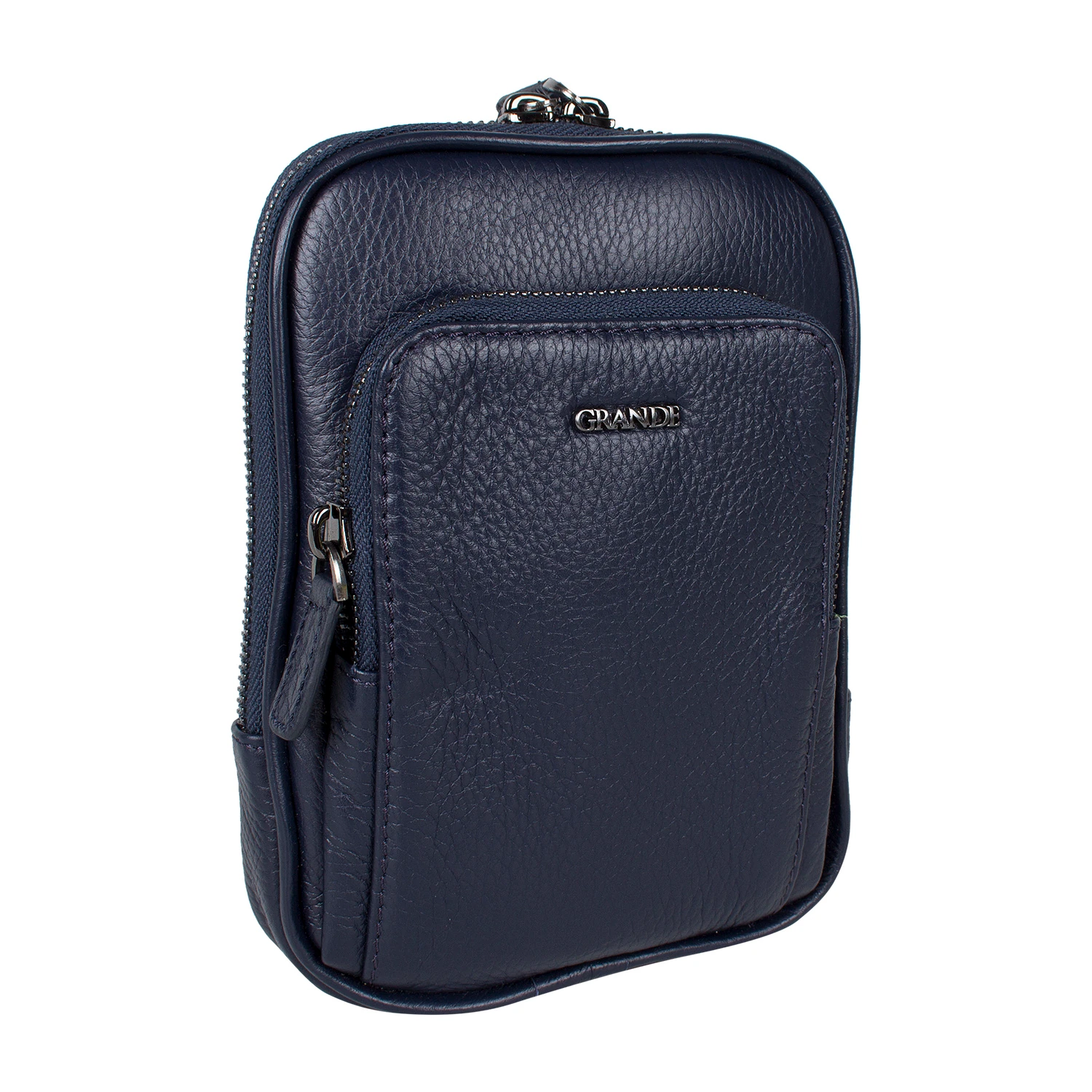 Grande 4255 Unisex Hakiki Deri Postacı Bodybag Çantası Lacivert