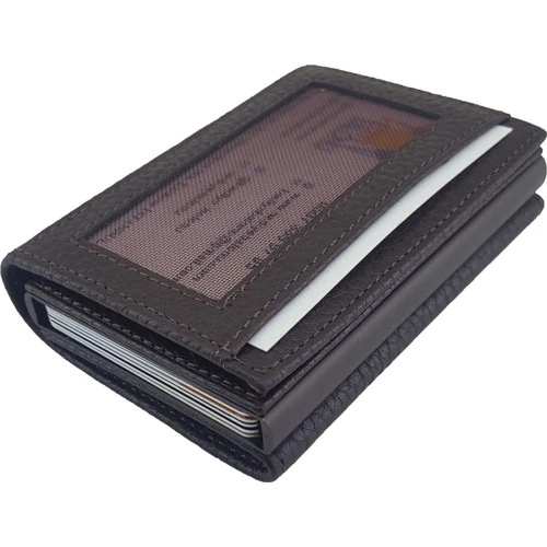 Grande 725 Mekanizmalı Deri Cüzdan/Kartlık Lacivert